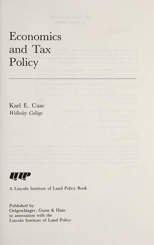 Economics and Tax Policy