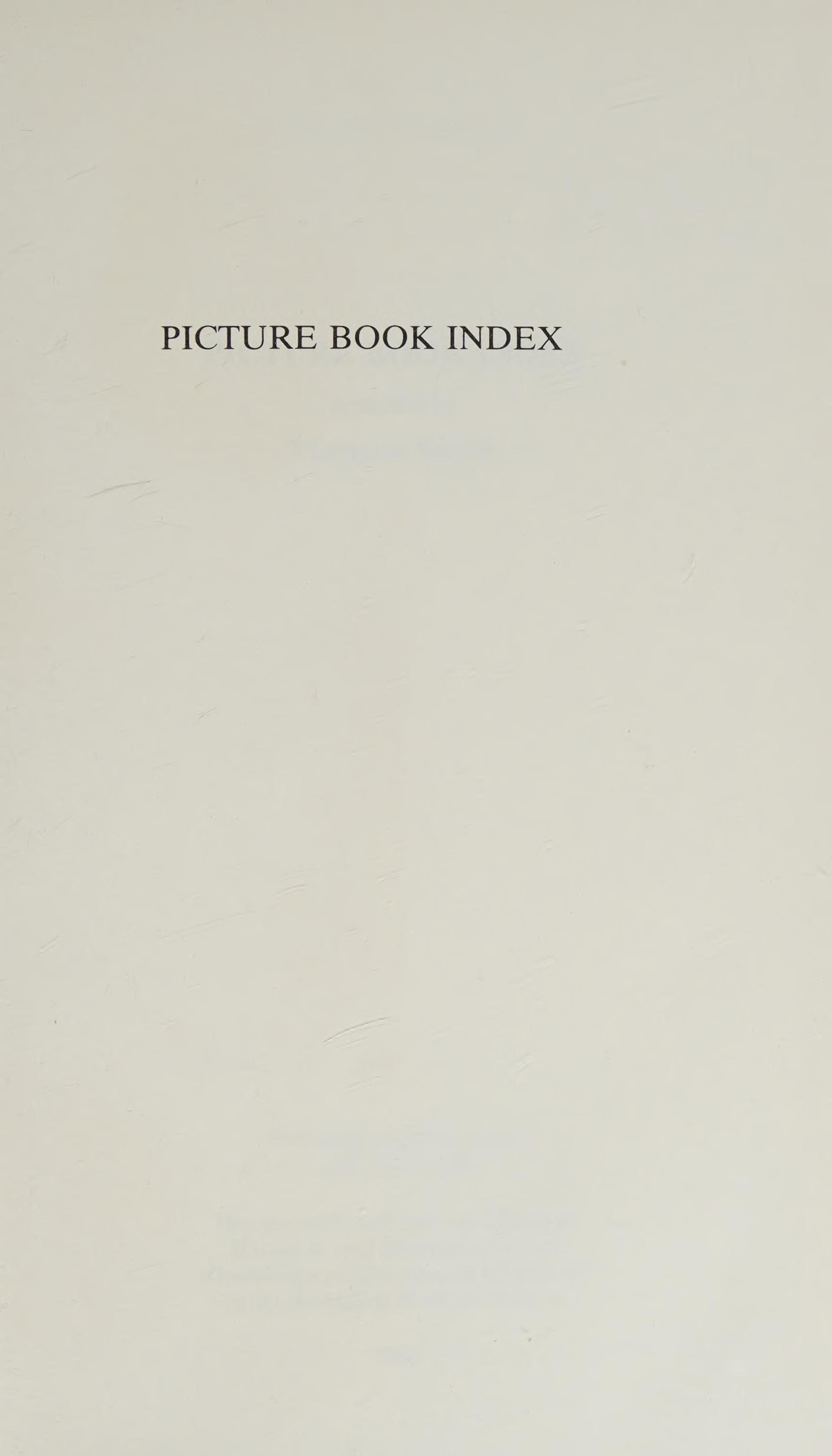 Picture Book Index
