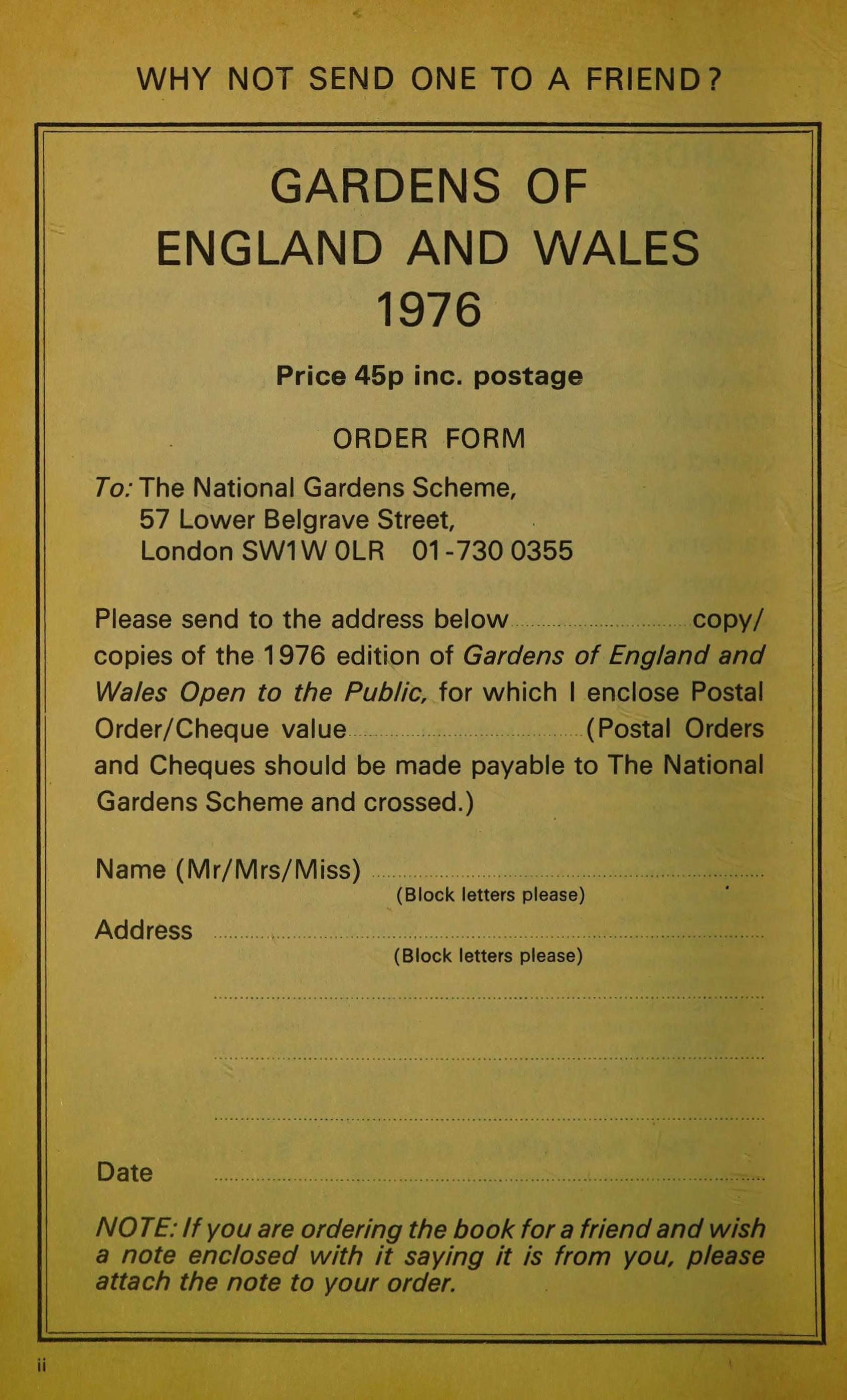 Gardens of England and Wales Open to the Public