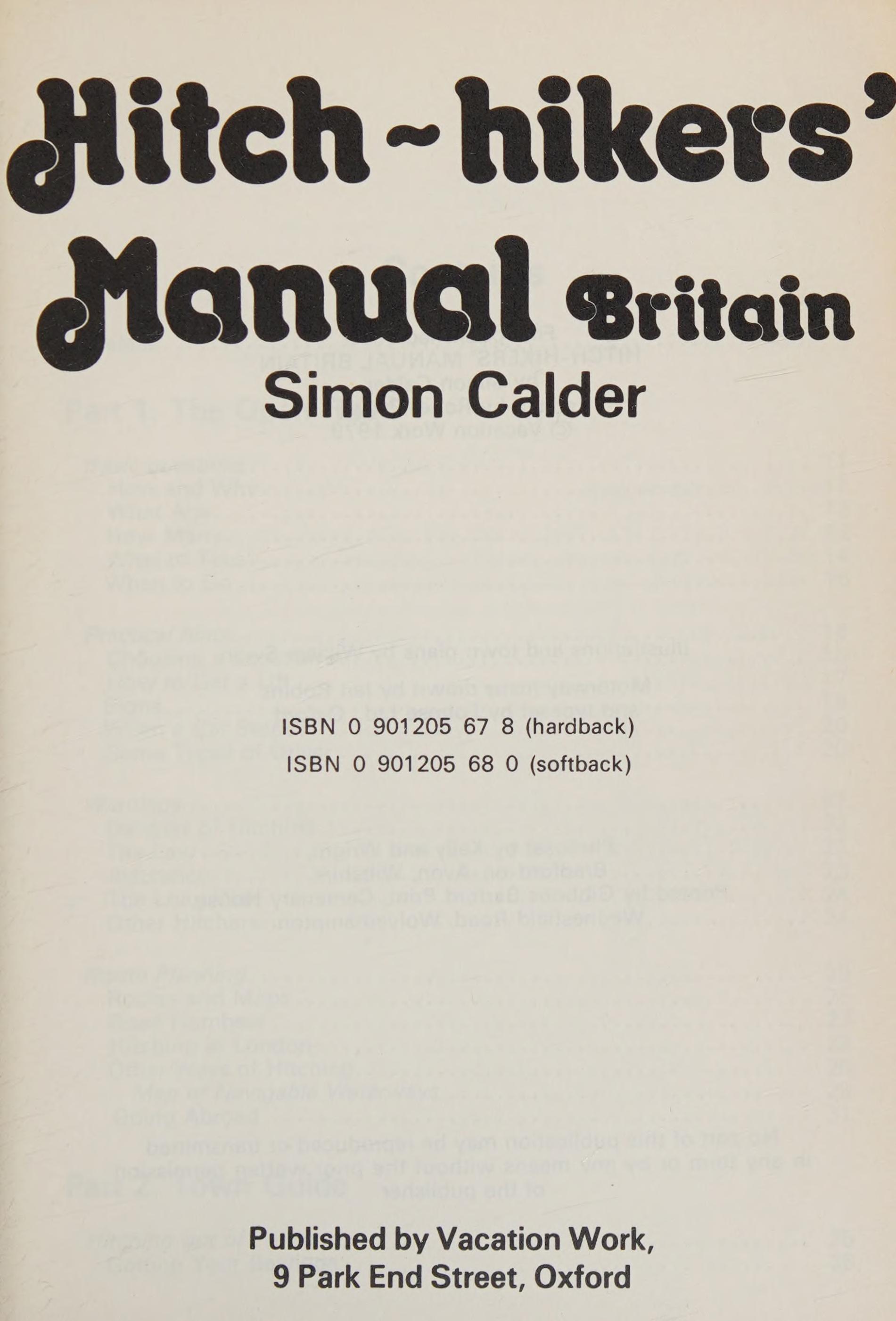 Hitch-Hiker'S Manual: Britain