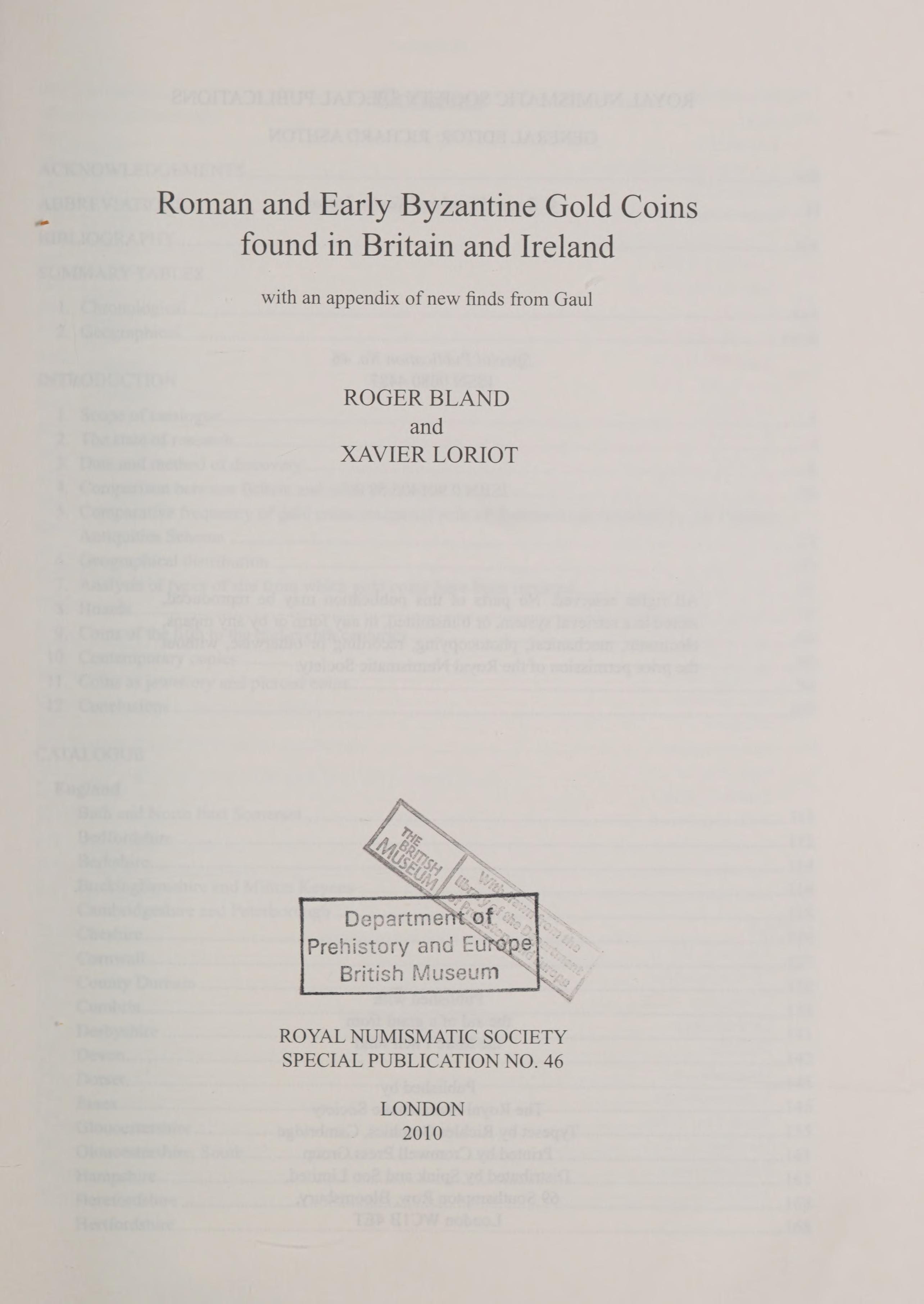 Roman And Early Byzantine Coins Found In Britain And Ireland