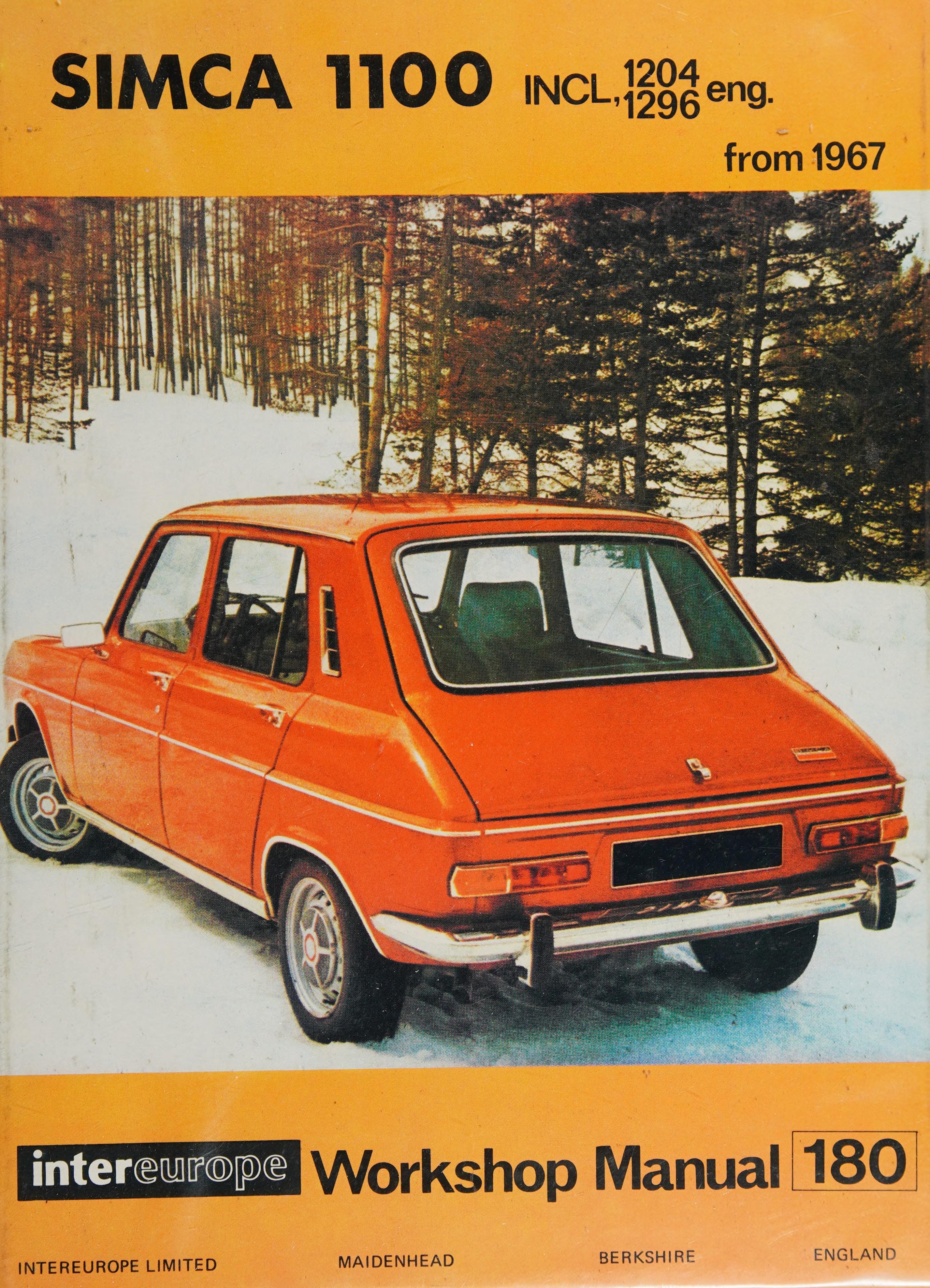 Simca 1100 Workshop Manual