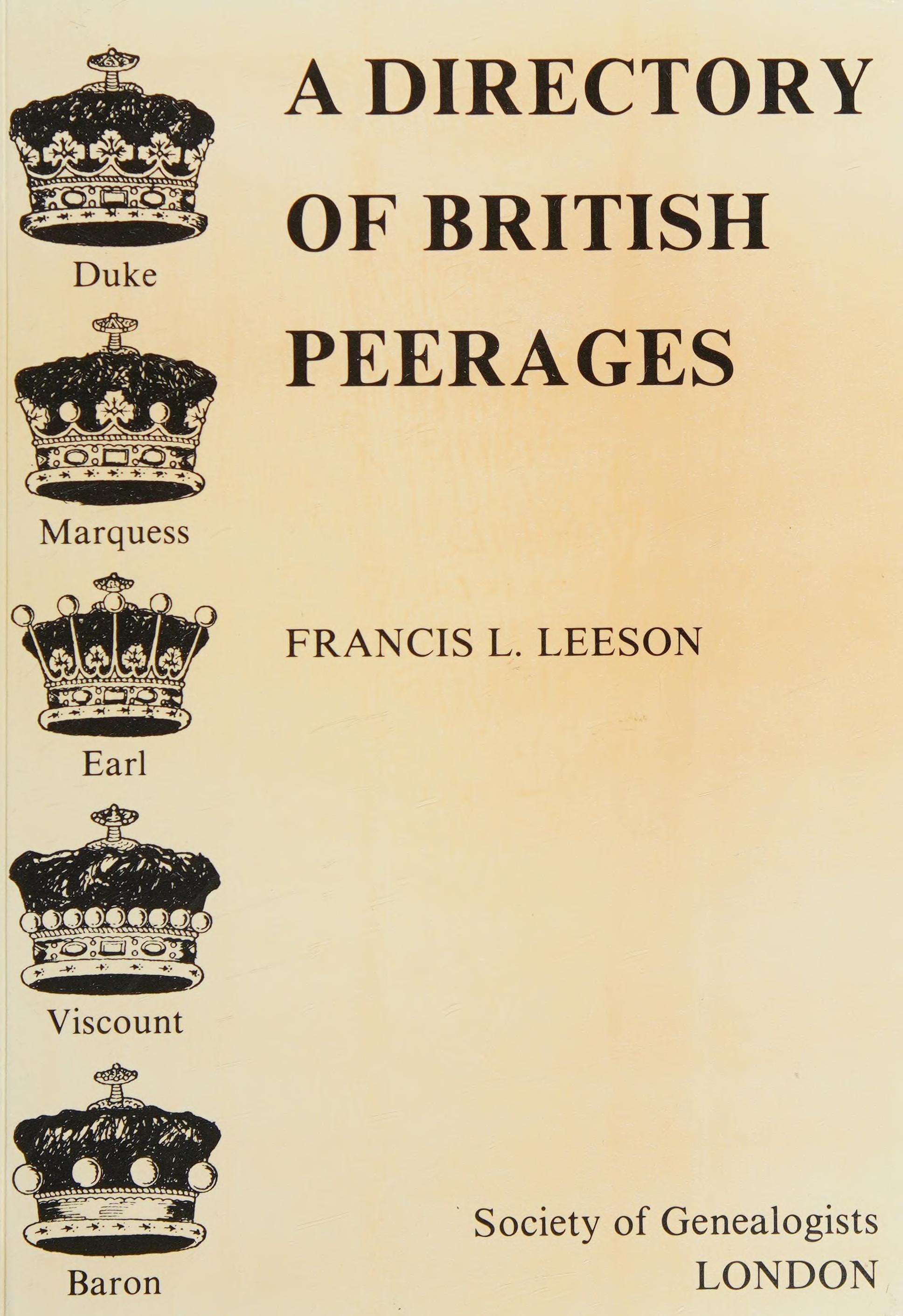 A Directory of British Peerages