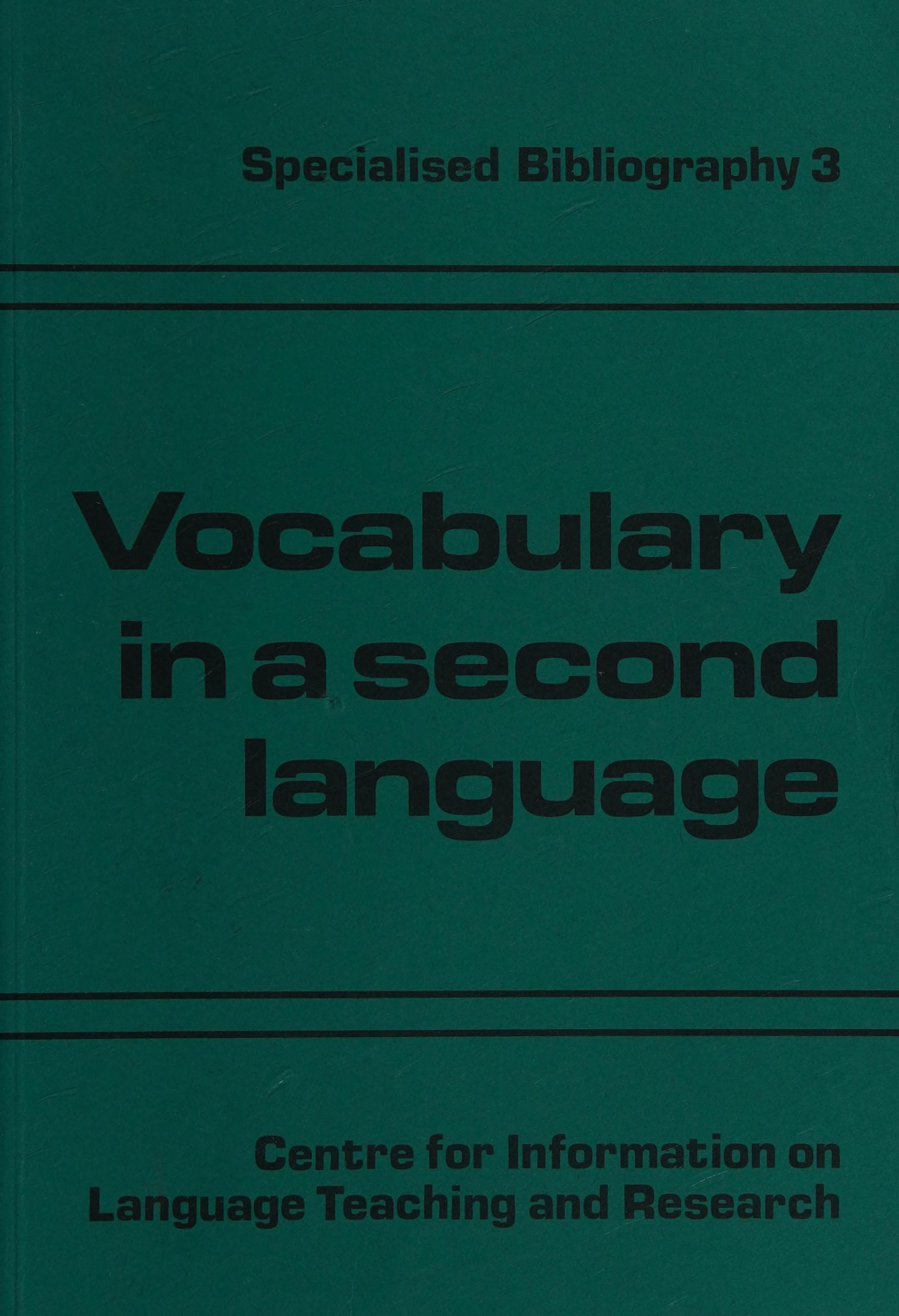 Vocabulary in a Second Language