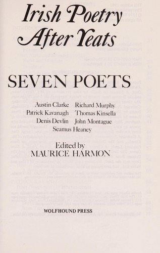 Irish Poetry After Yeats