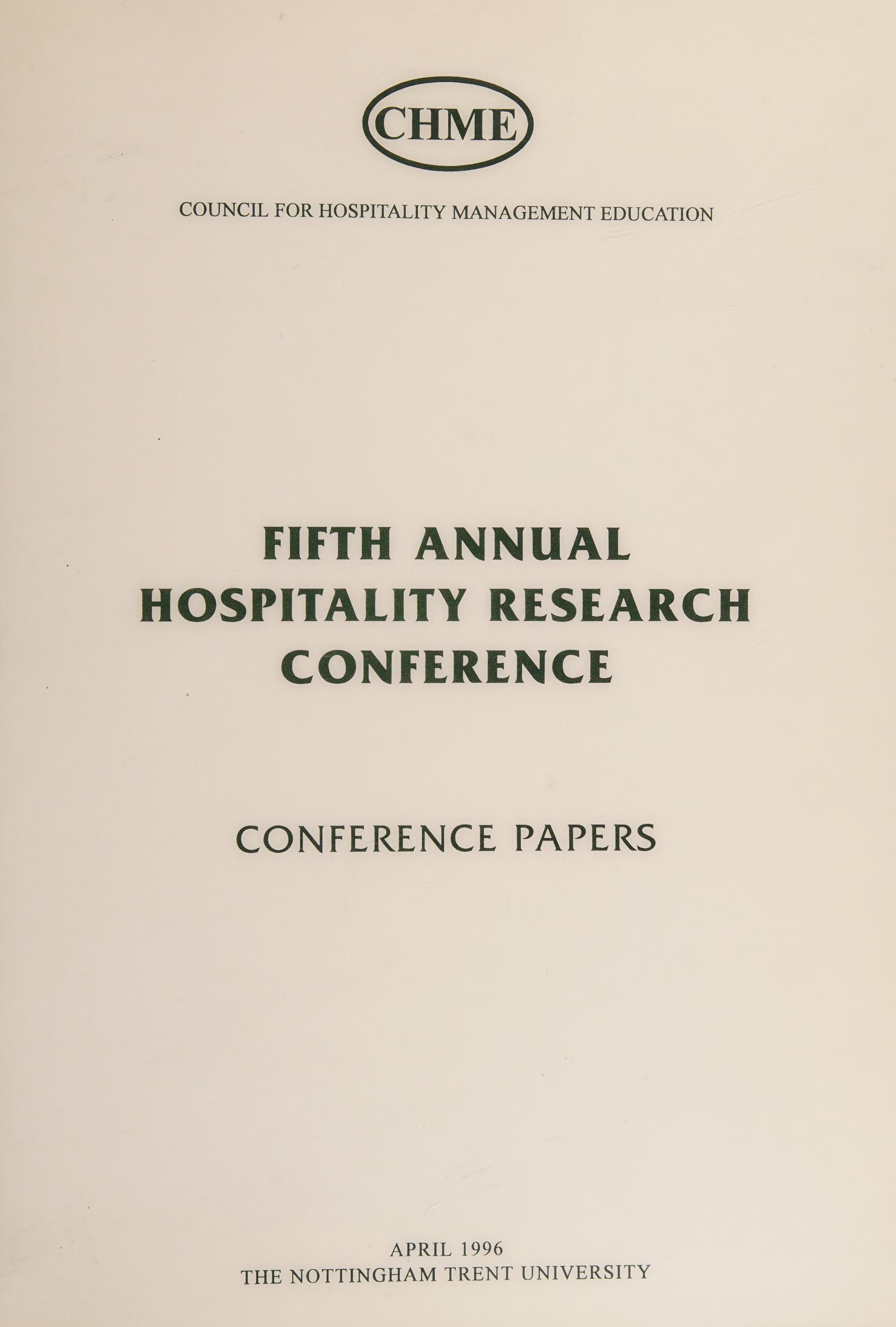 Fifth Annual Hospitality Research Conference