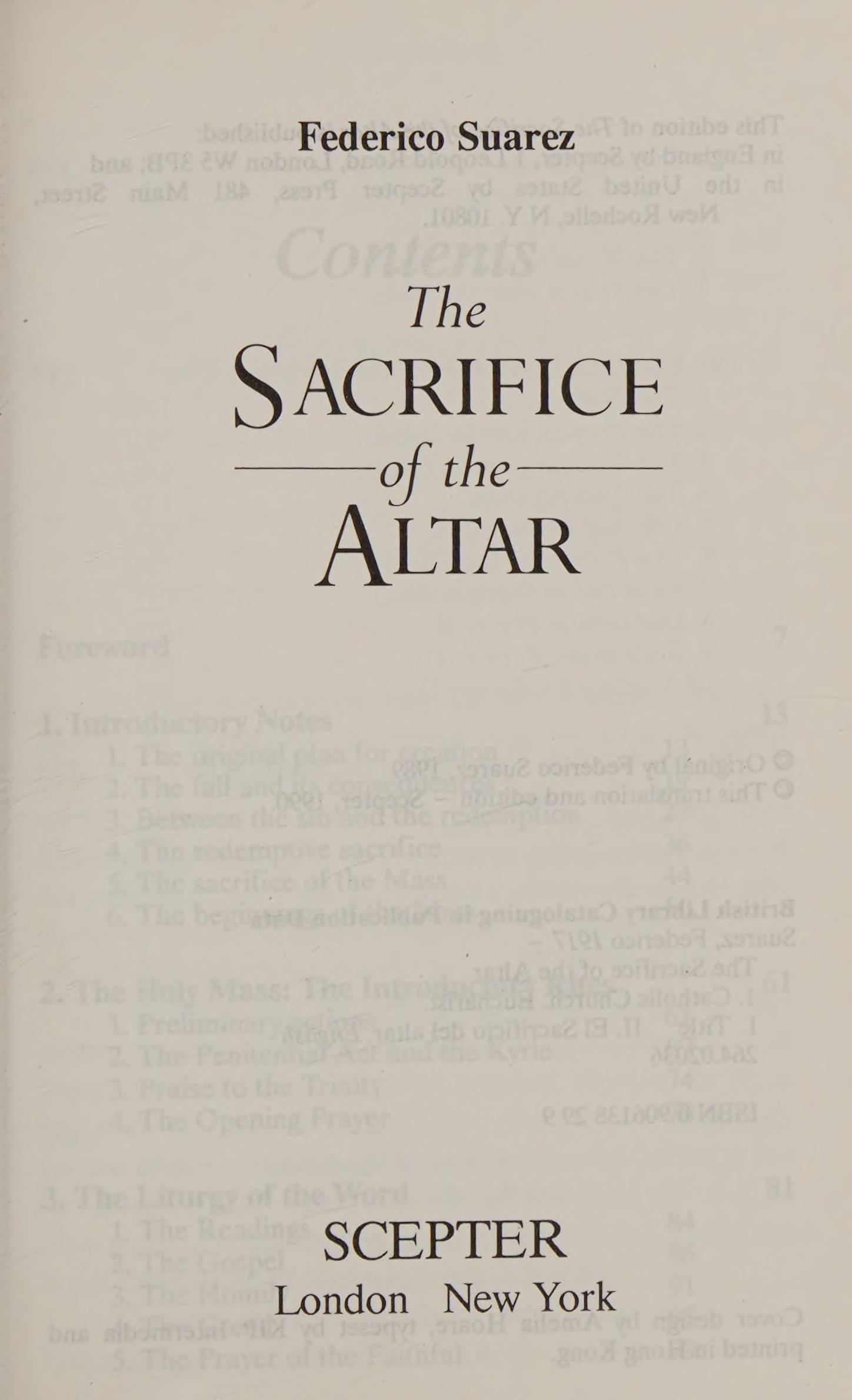 The Sacrifice of the Altar