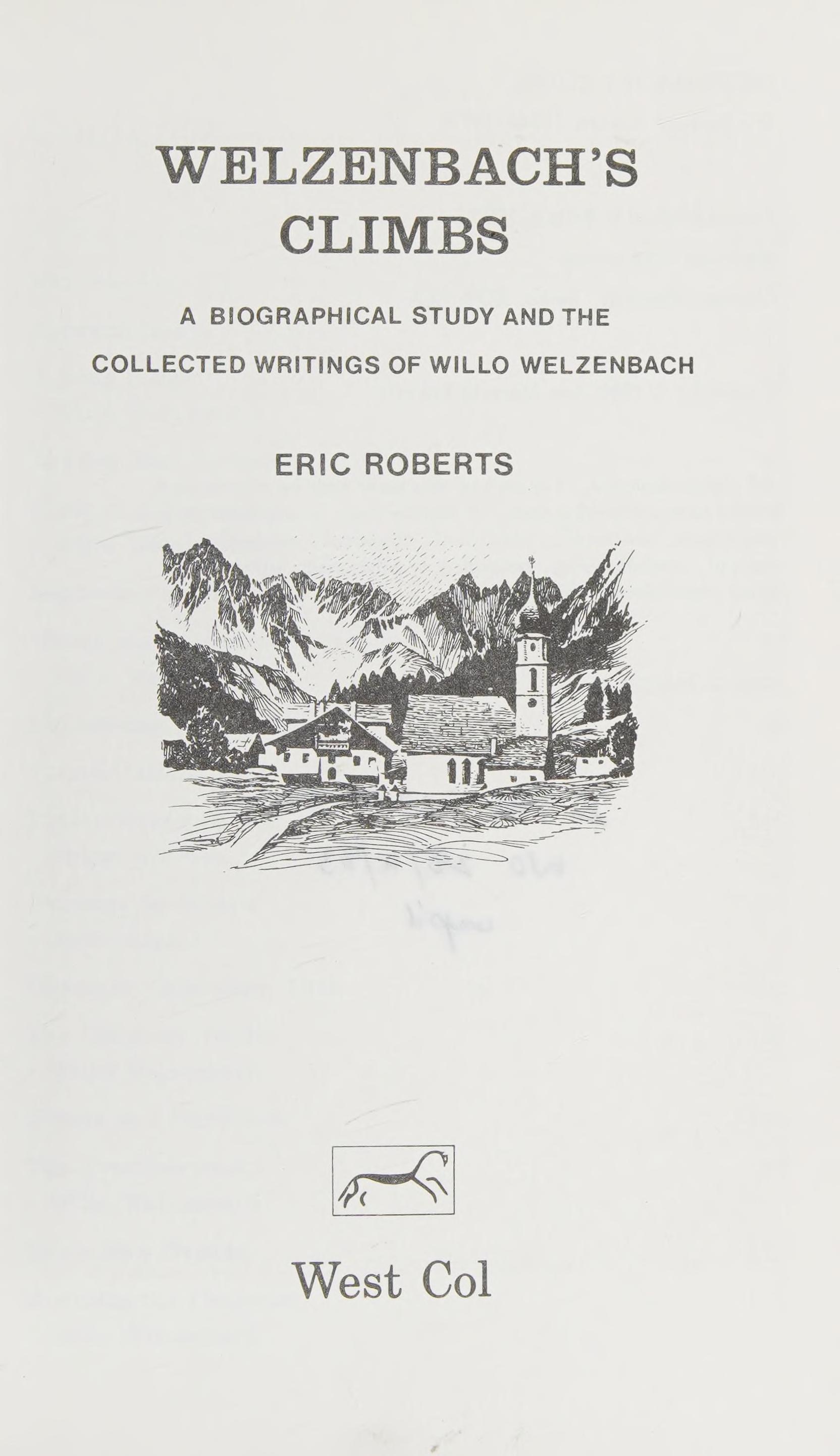 Welzenbach's Climbs
