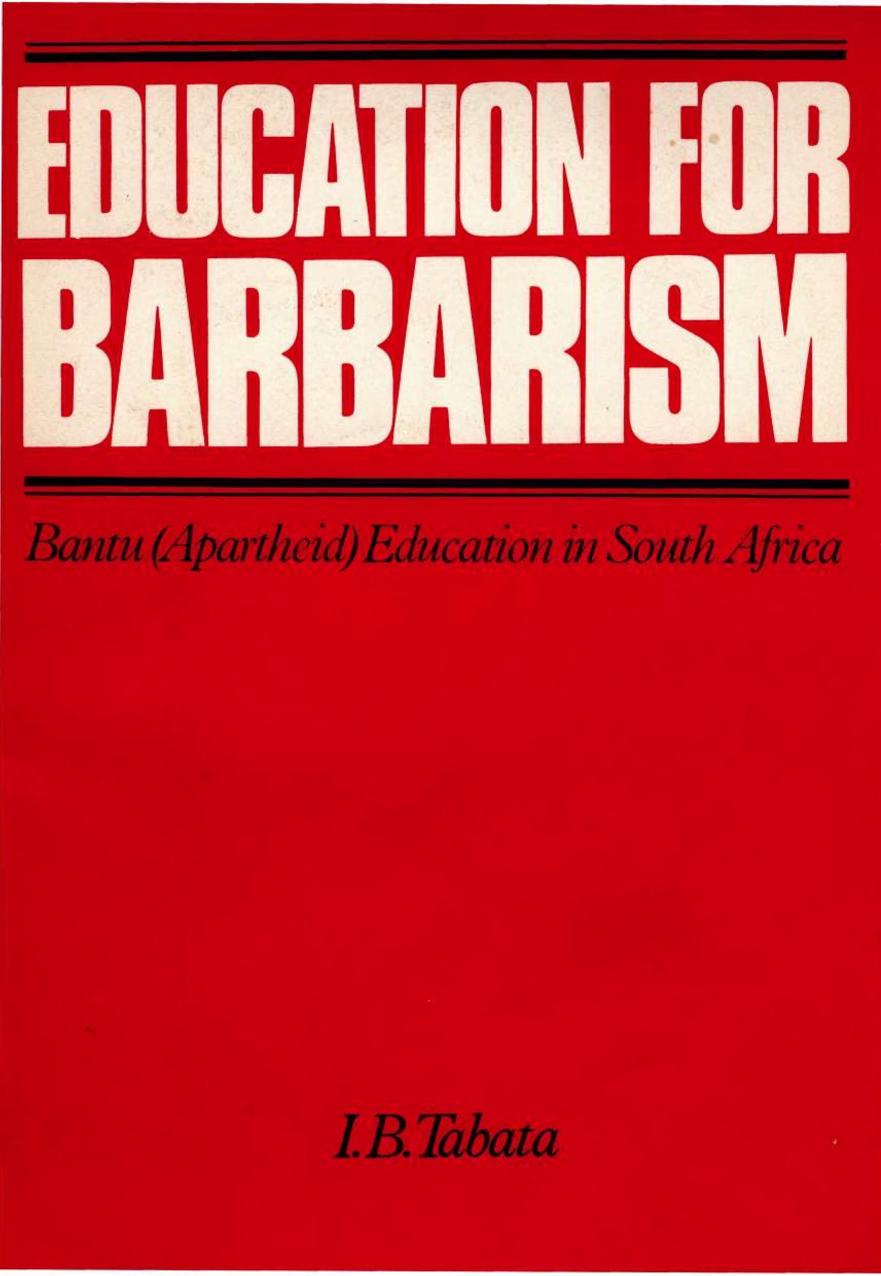 Education for Barbarism