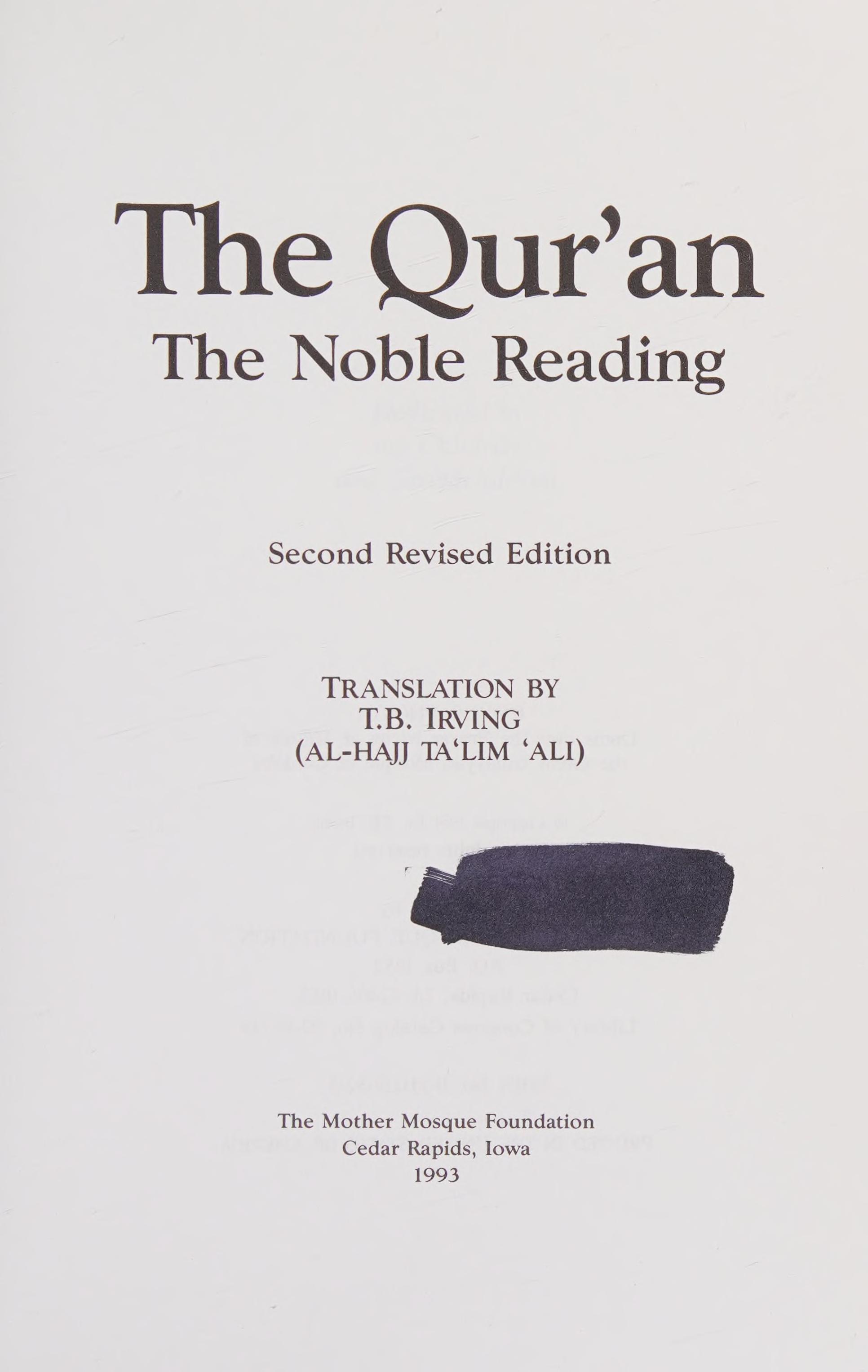 The Qur'An, The Noble Reading