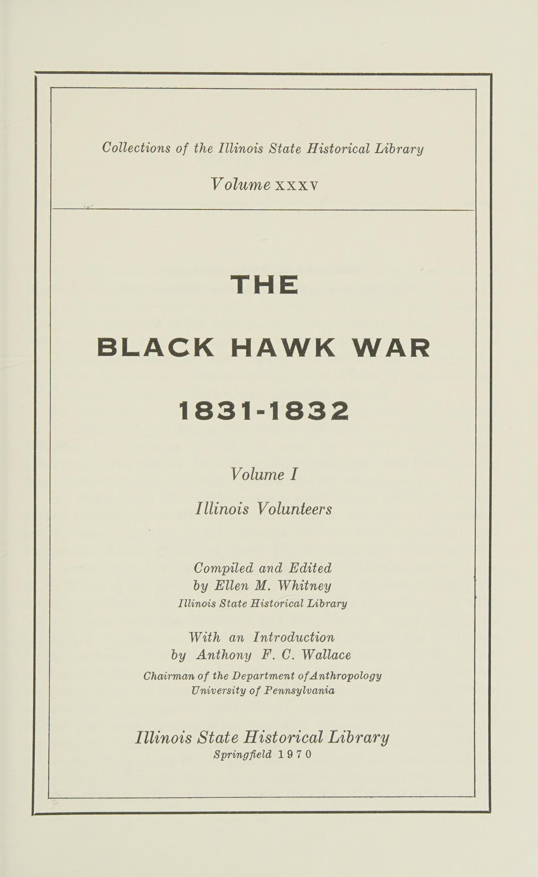 The Black Hawk War, 1831-1832