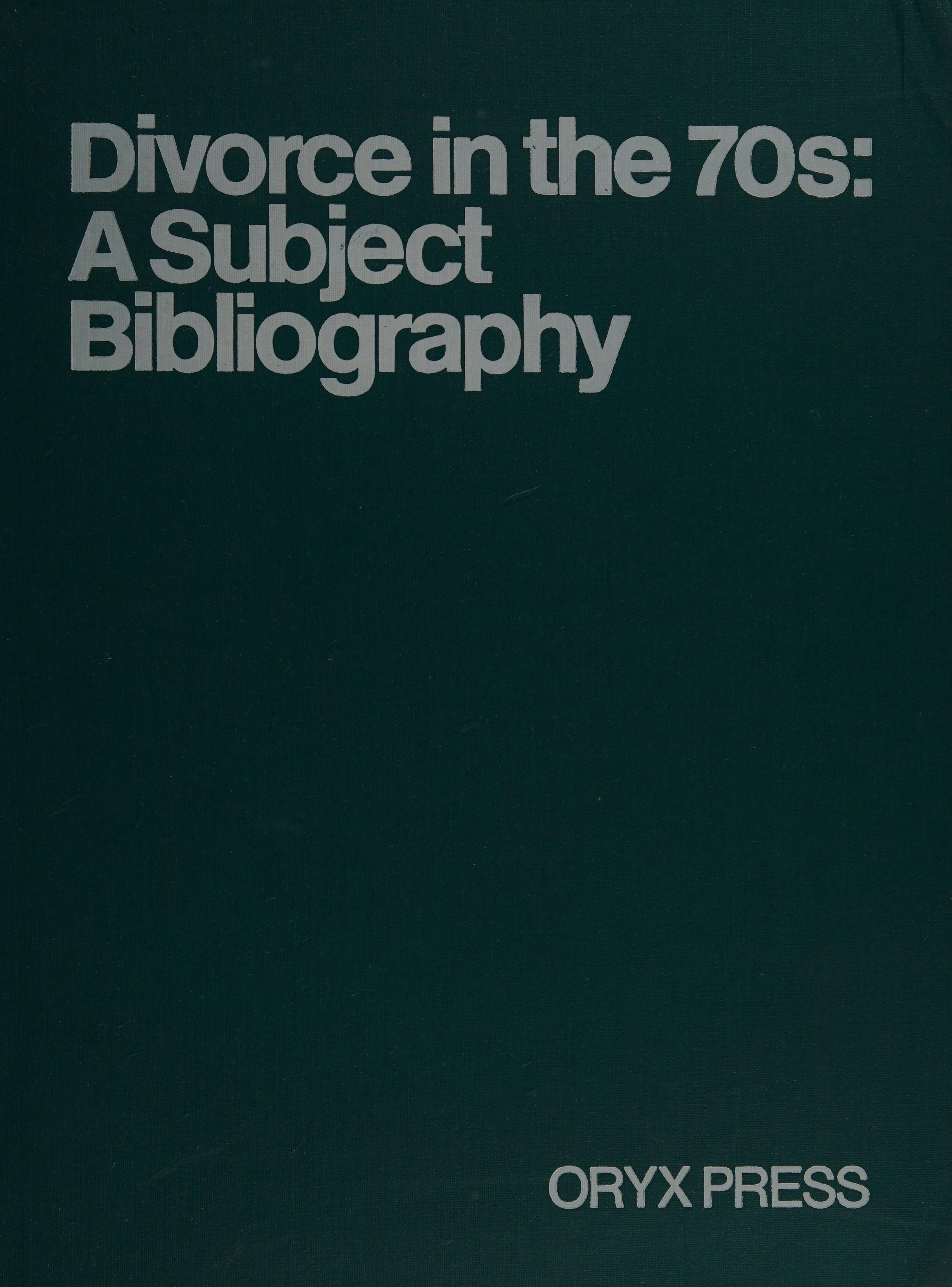 Divorce in the Seventies