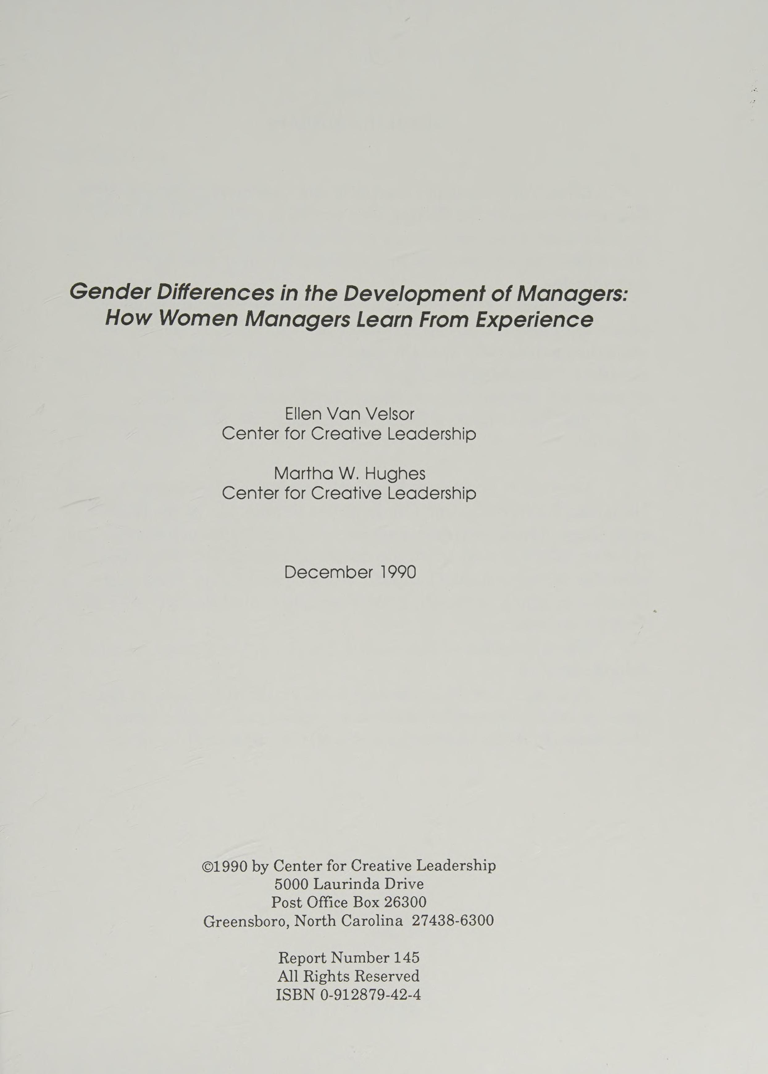 Gender differences in the development of managers