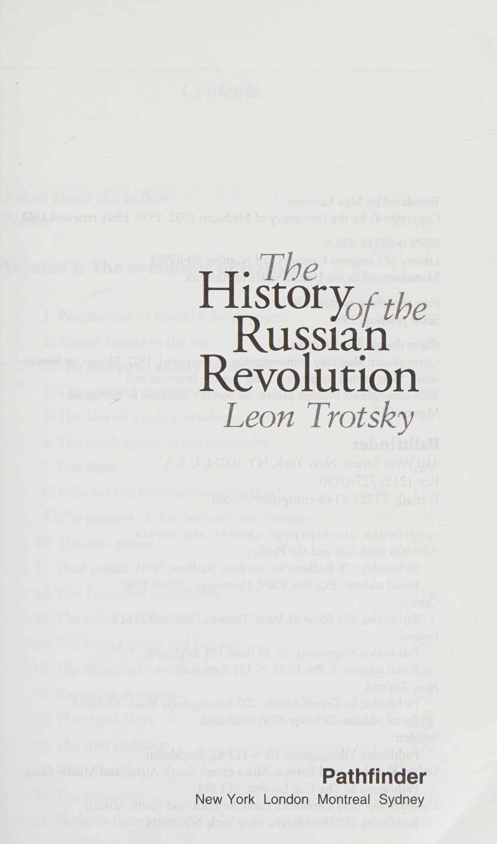 The History of the Russian Revolution