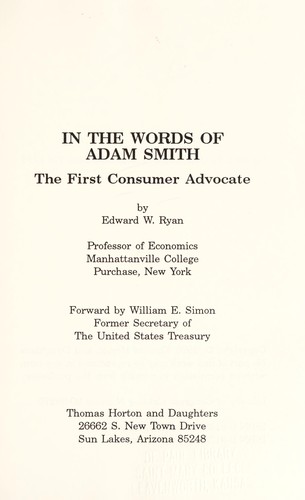 In the Words of Adam Smith