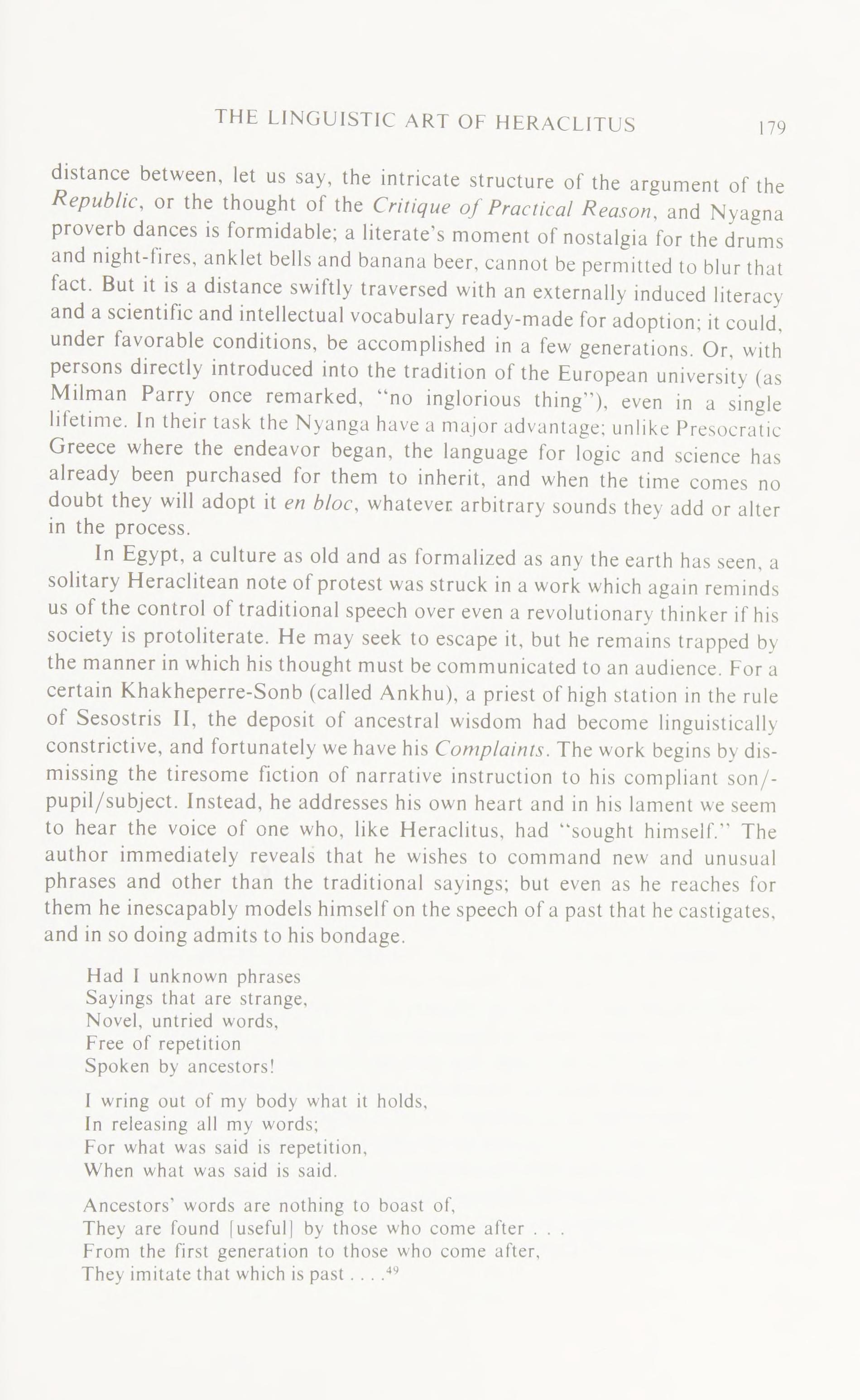 Language And Thought In Early Greek Philosophy