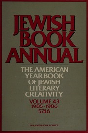 Jewish Book Annual, 1985-86, 5746