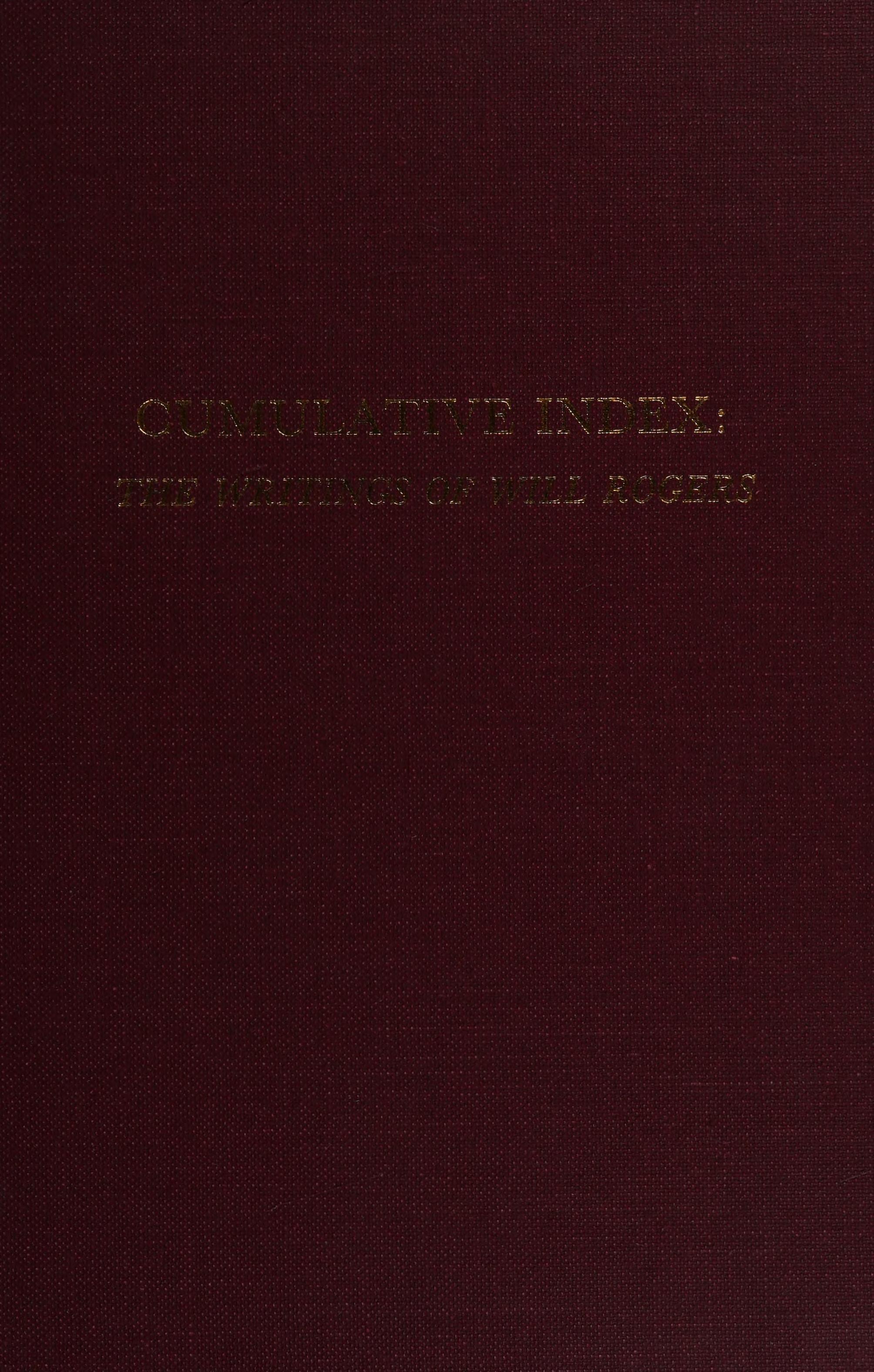 Cumulative Index