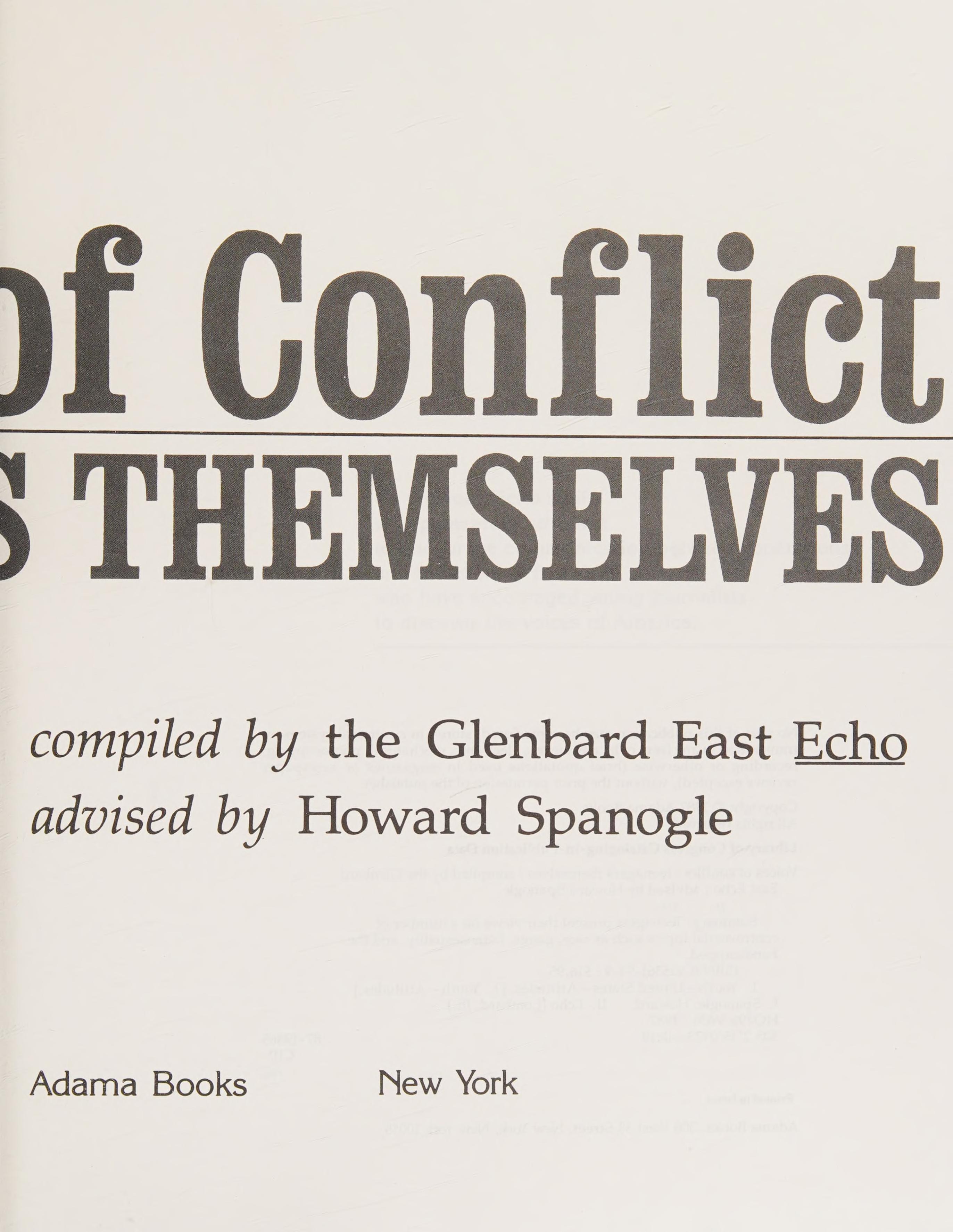Voices Of Conflict Teenagers Themselves