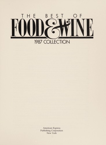 Best of Food and Wine 1987