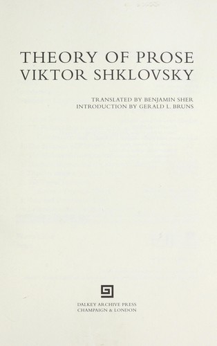 Theory Of Prose