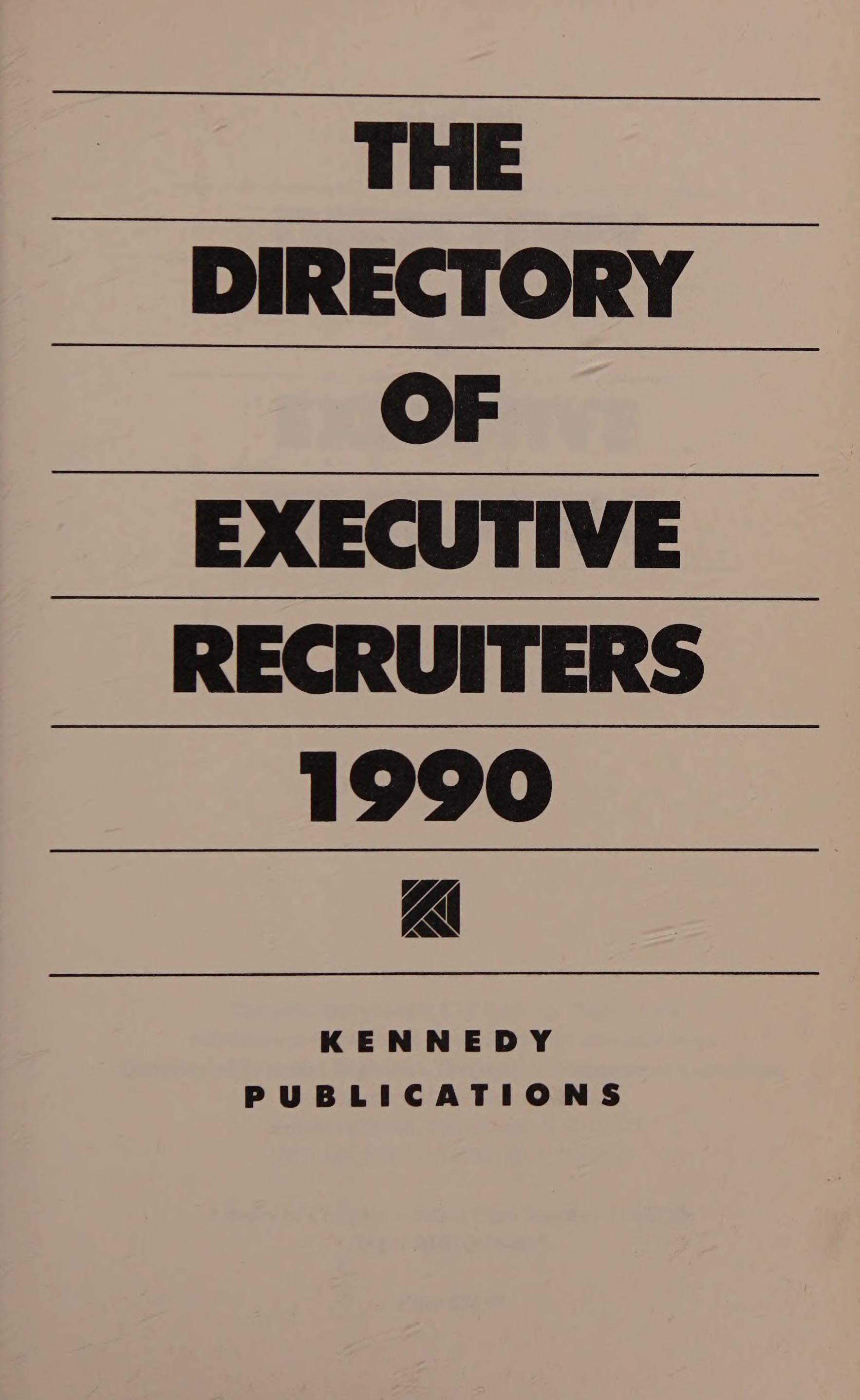 The Directory Of Executive Recruiters