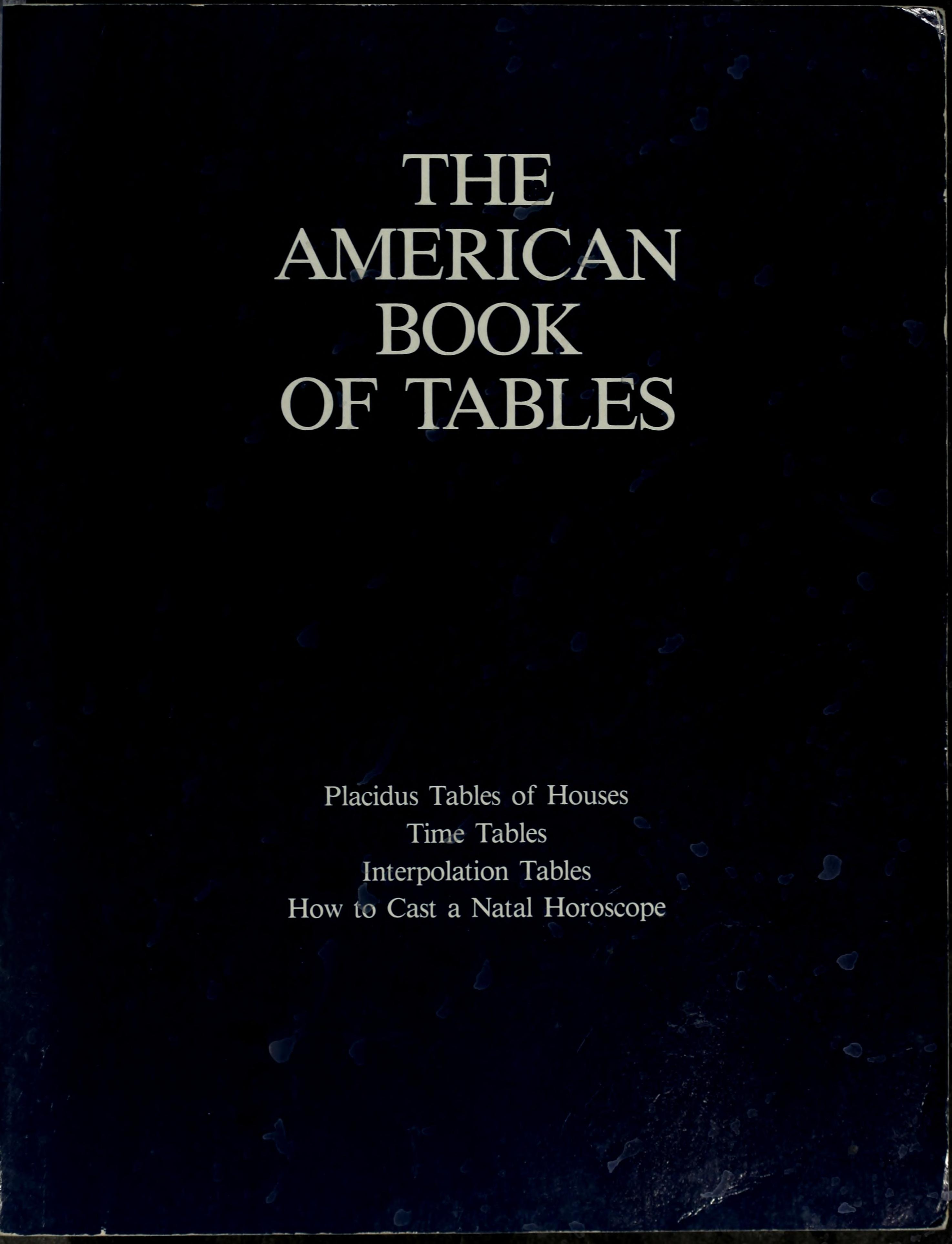 American Book Of Tables