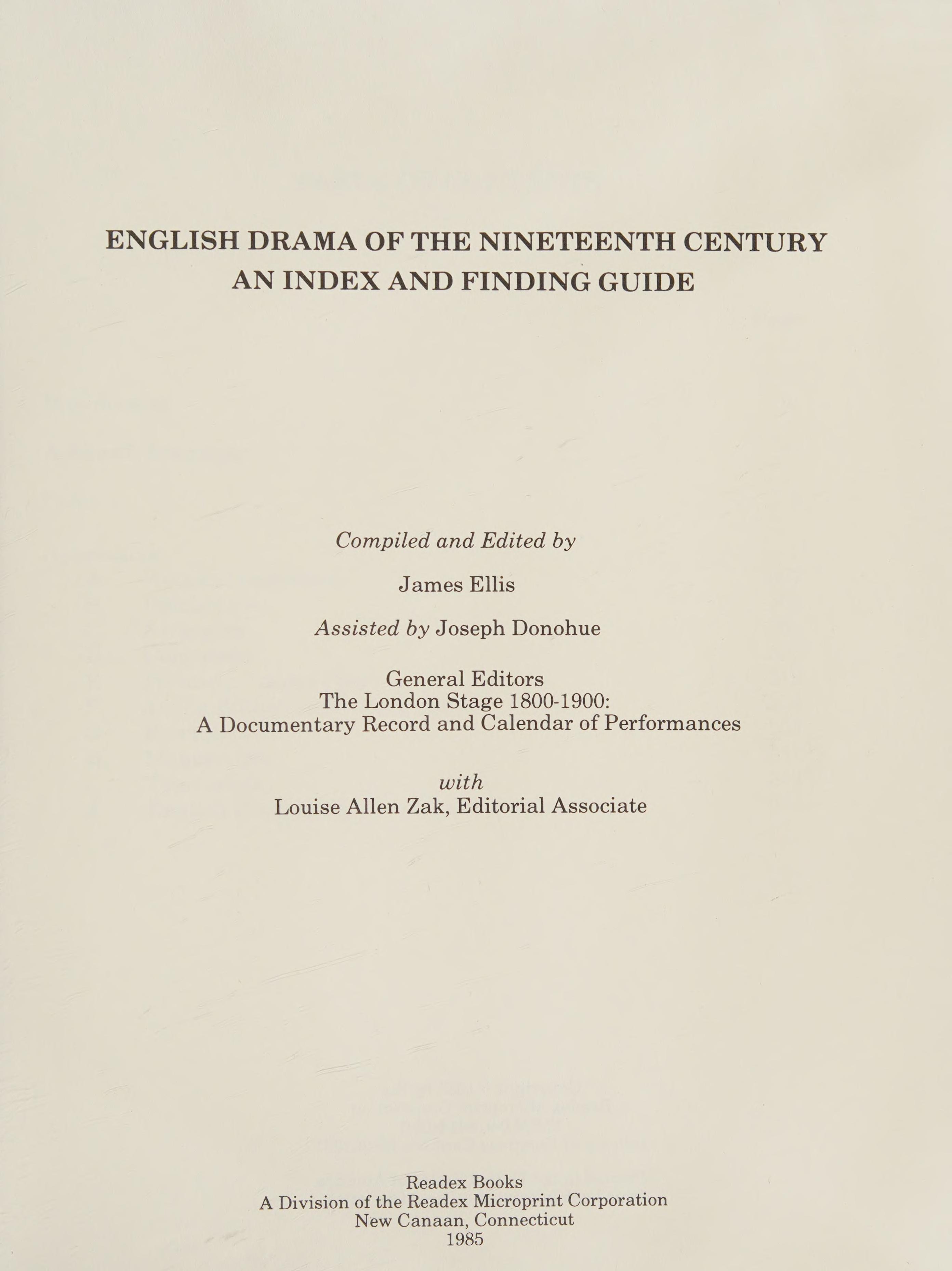 English Drama Of The Nineteenth Century