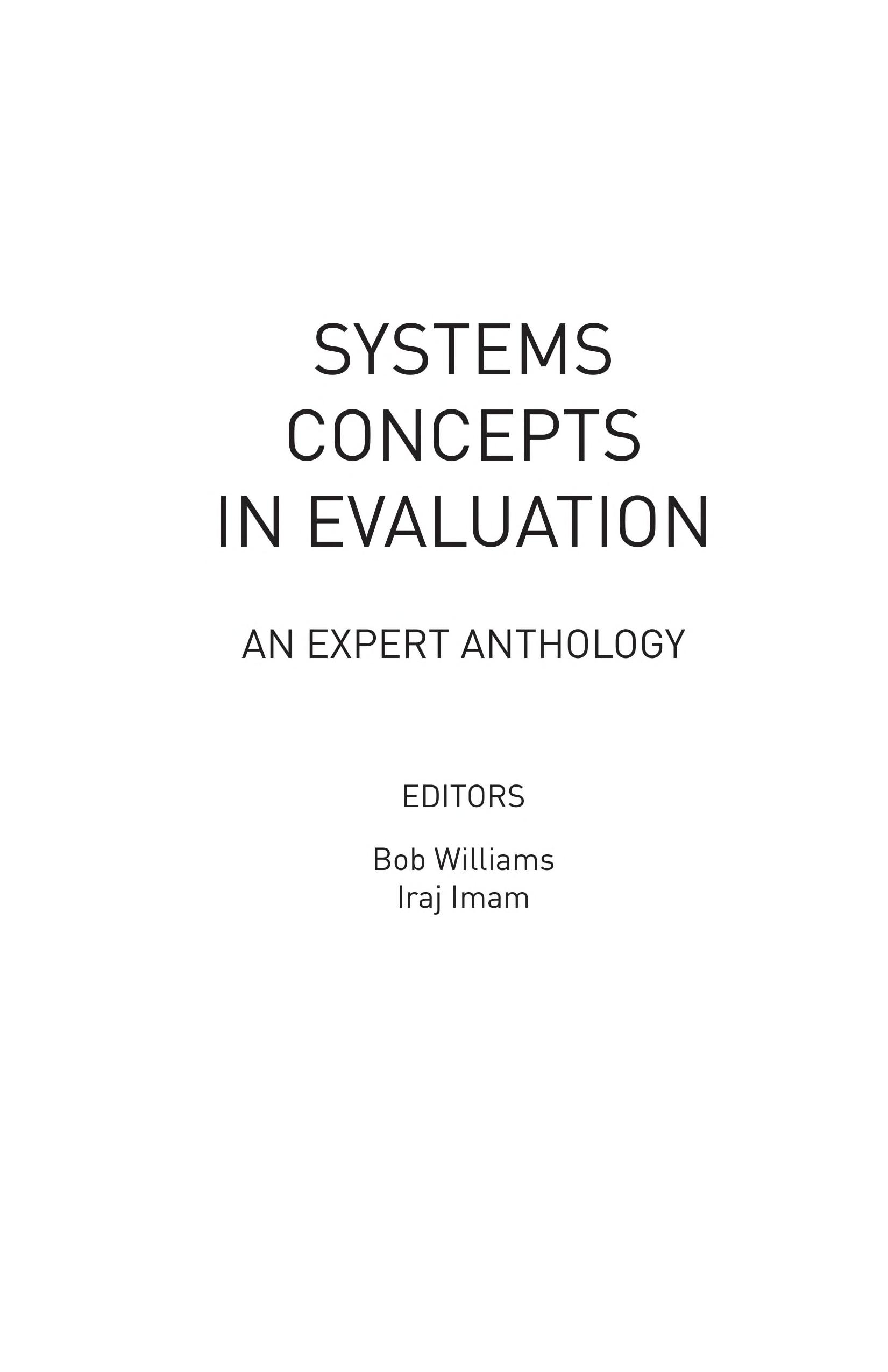 Systems Concepts in Evaluation
