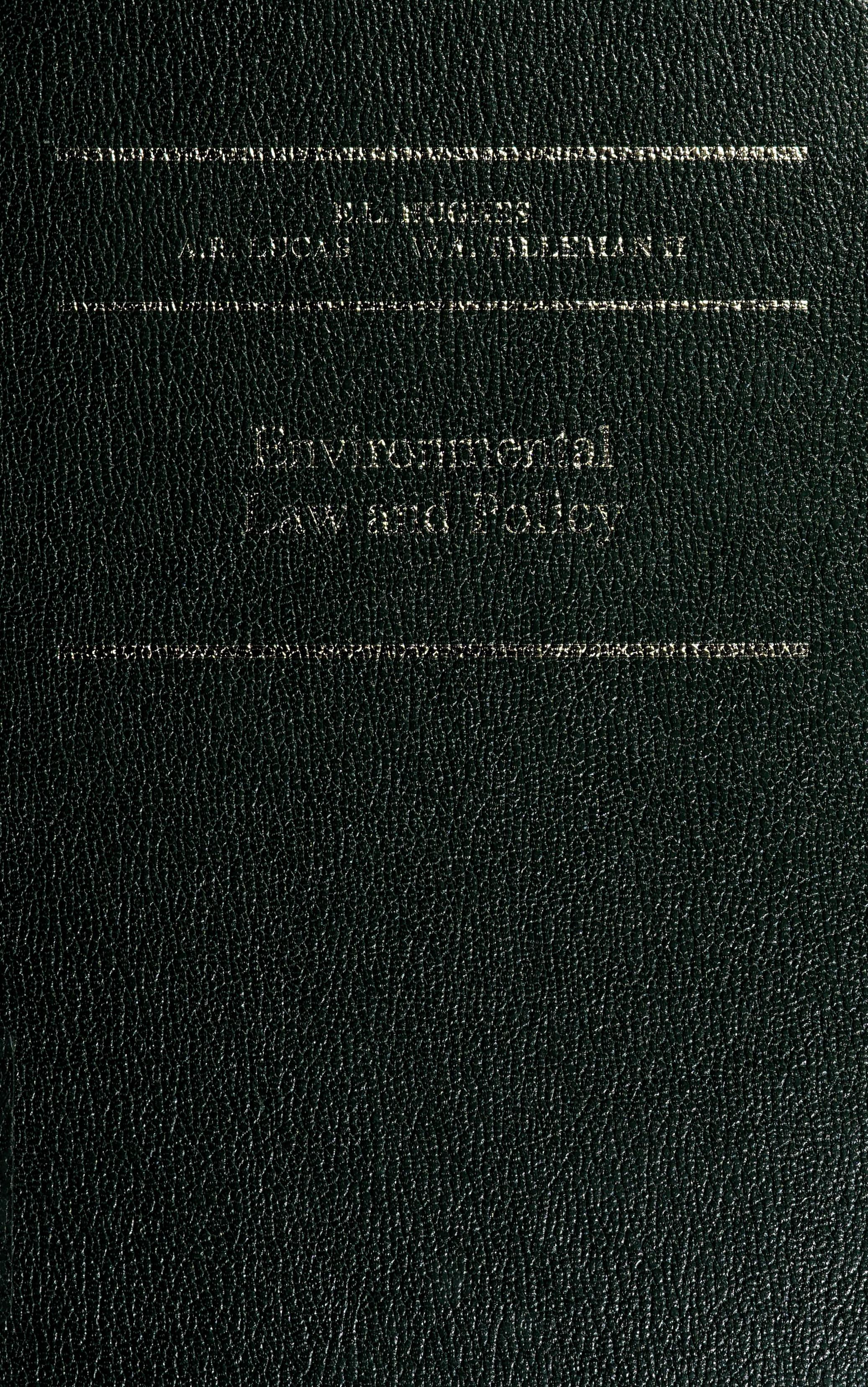 Environmental Law And Policy