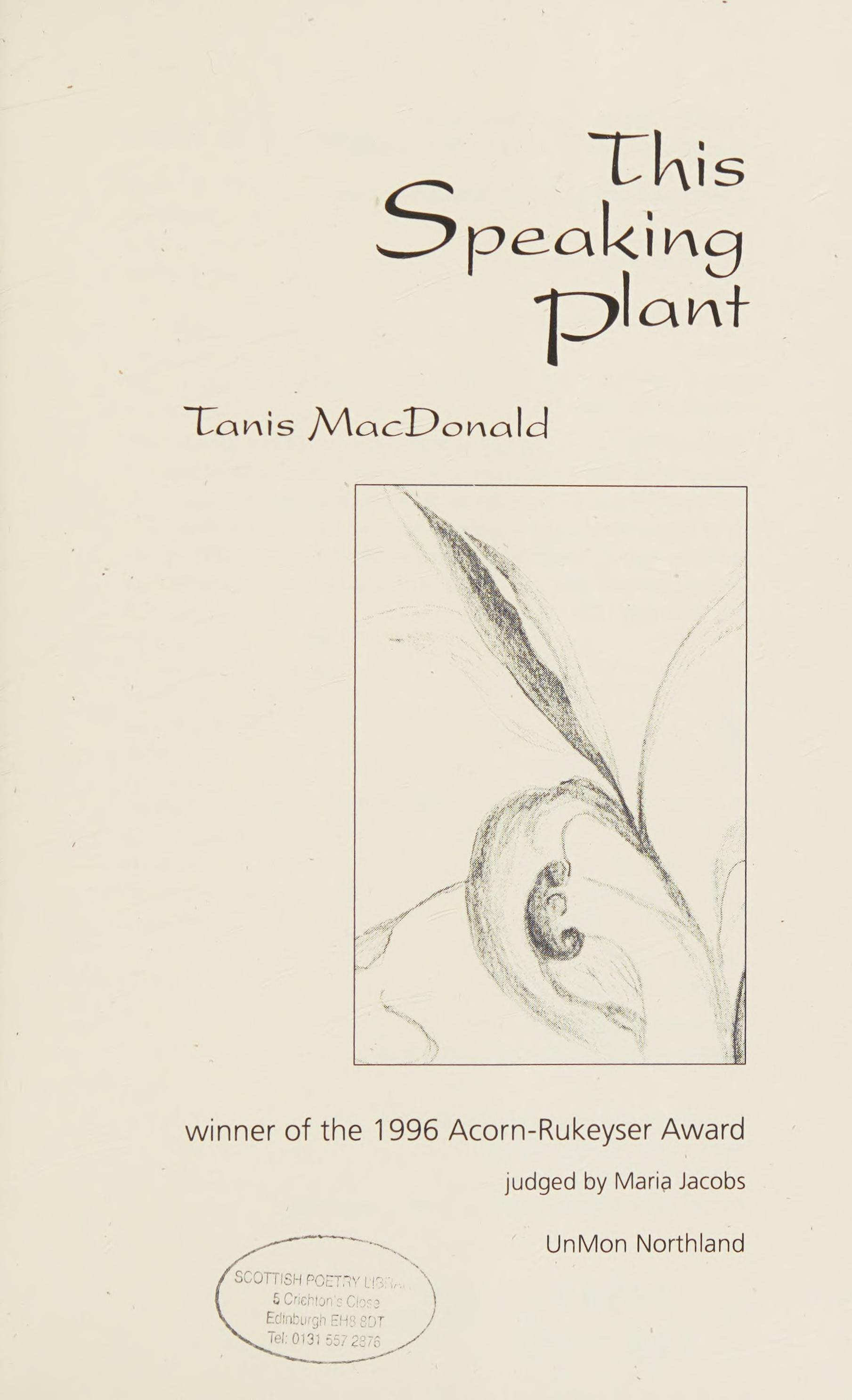 This Speaking Plant: The Acorn-Rukeyser Award, 1996