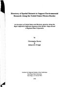 Directory of Spatial Datasets to Support Environmental Research Along the United States-Mexico Border