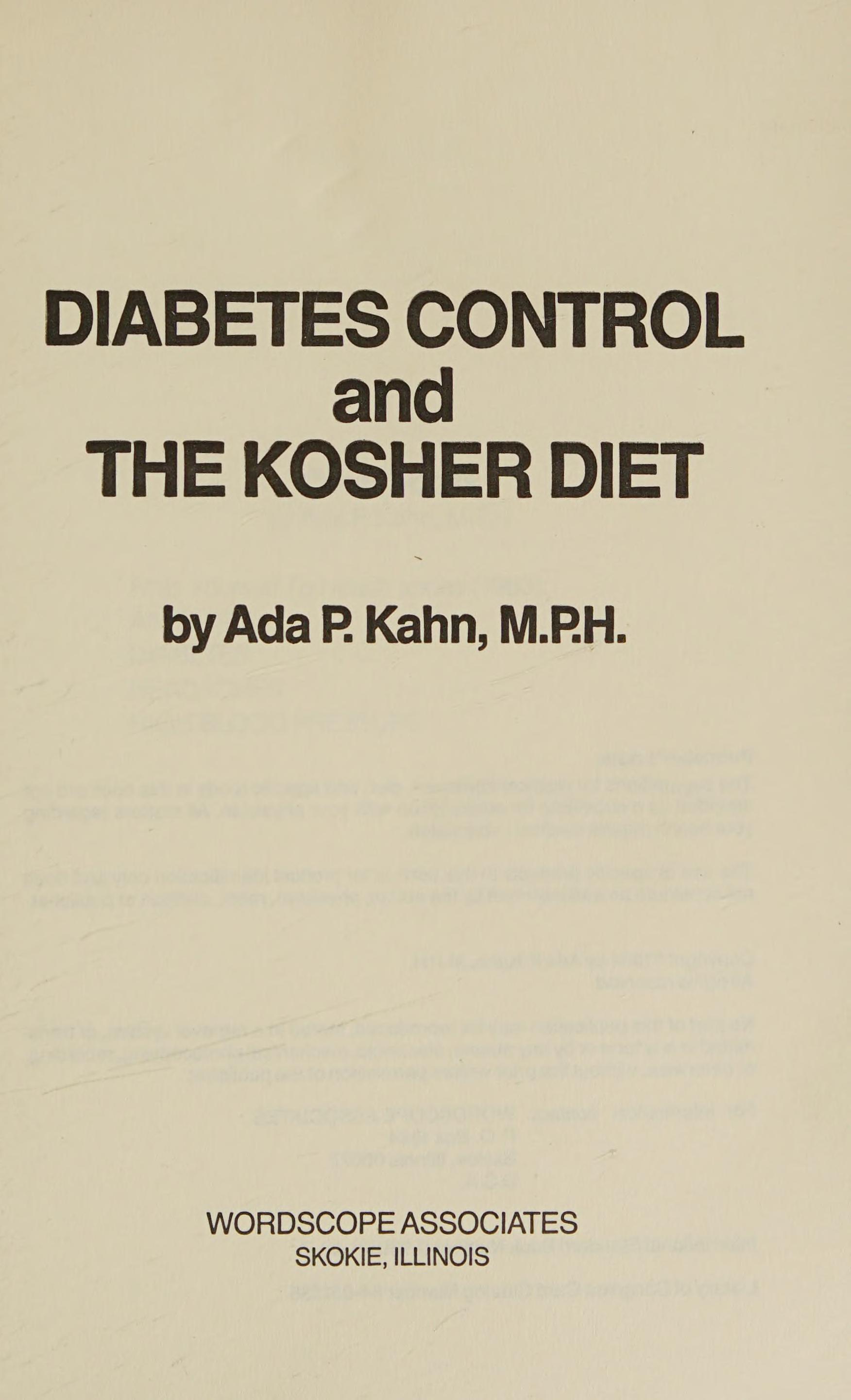 Diabetes Control And The Kosher Diet