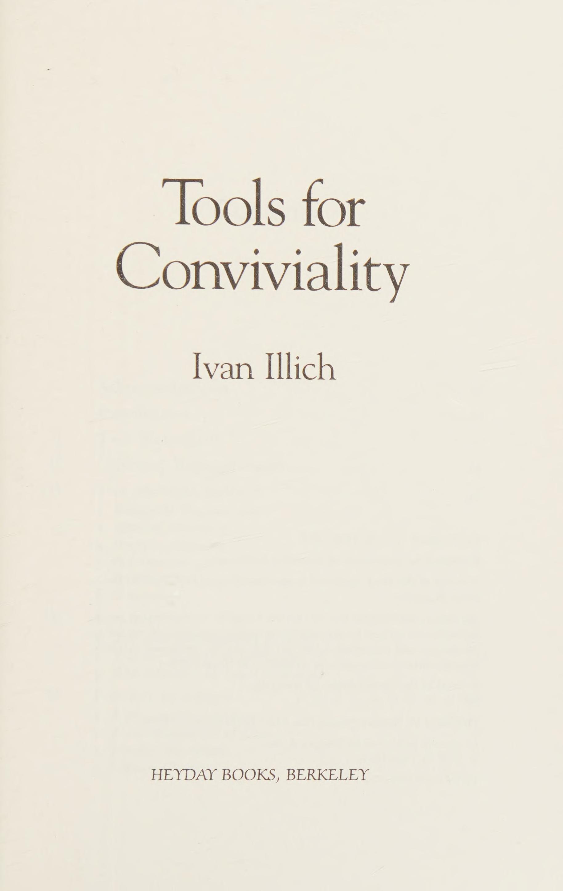 Tools for Conviviality
