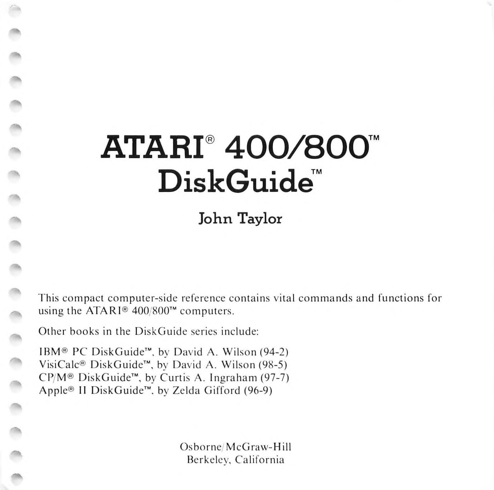 Atari 400/800 Diskguide