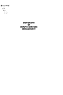 Dictionary Of Health Services Management