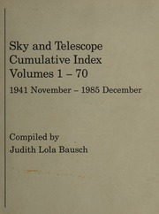 Sky And Telescope Cumulative Index/Vols. 1-70