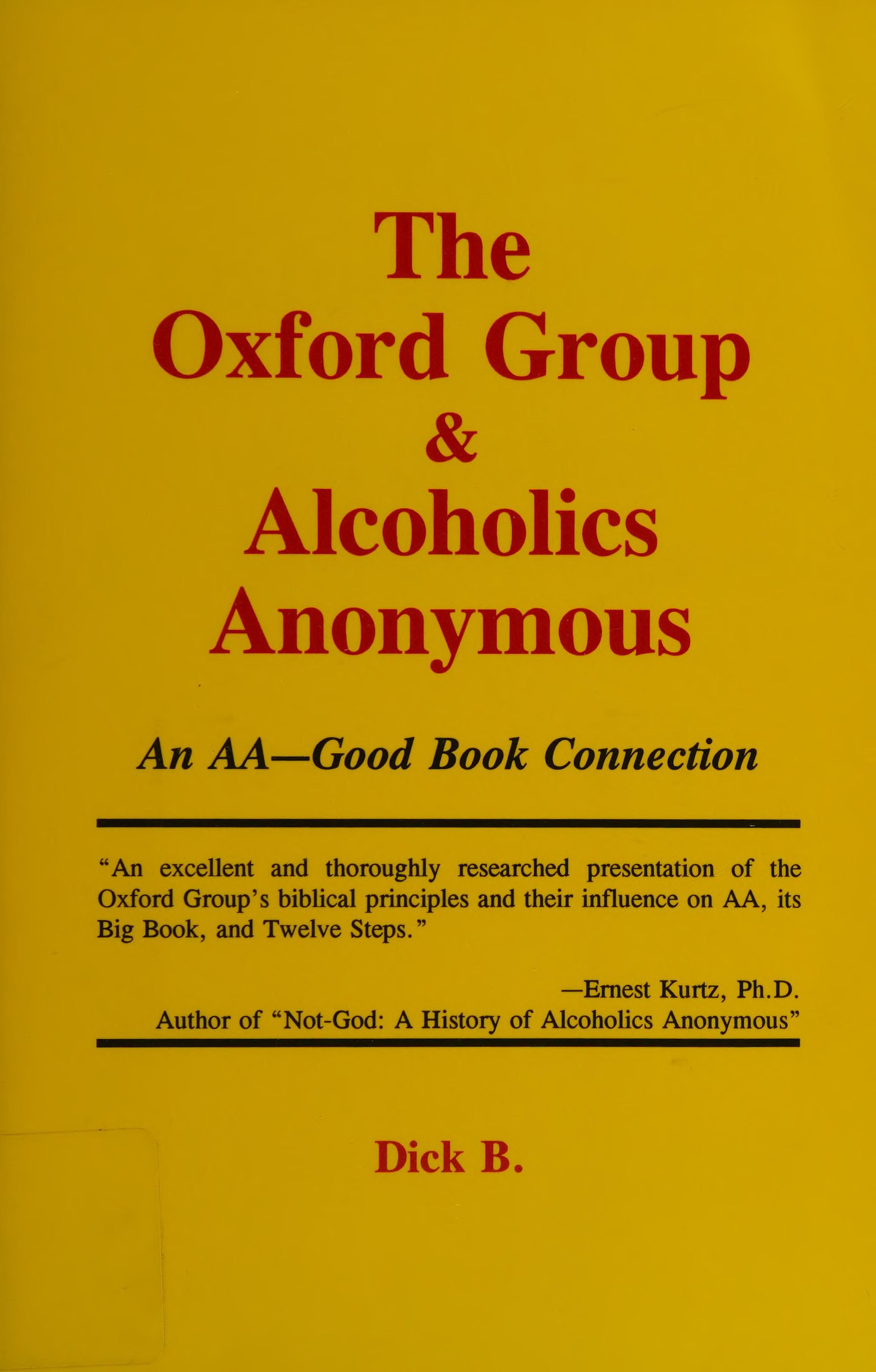 The Oxford Group and Alcoholics Anonymous