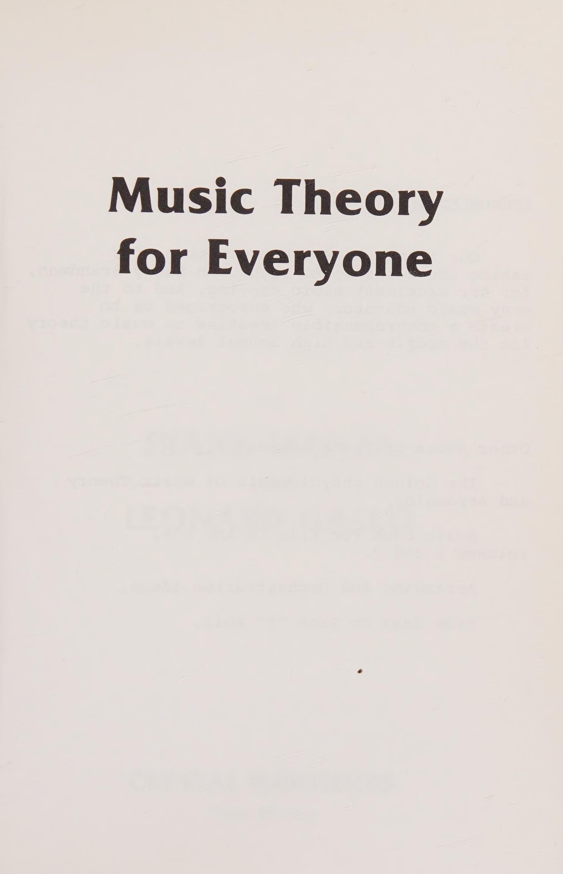 Music Theory for Everyone