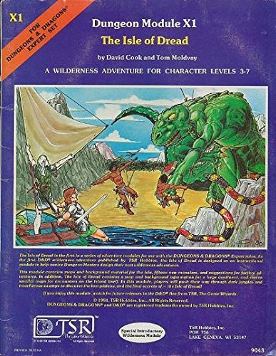 The Isle of Dread (D&D Fantasy Roleplaying, Expert Set, Module X1, Book+Map