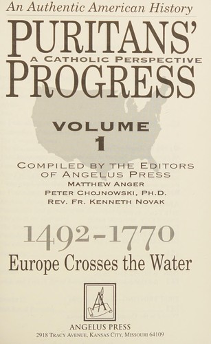 Puritans' Progress: A Catholic Perspective