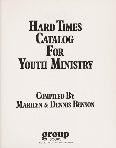 Hard Times Catalog for Youth Ministry