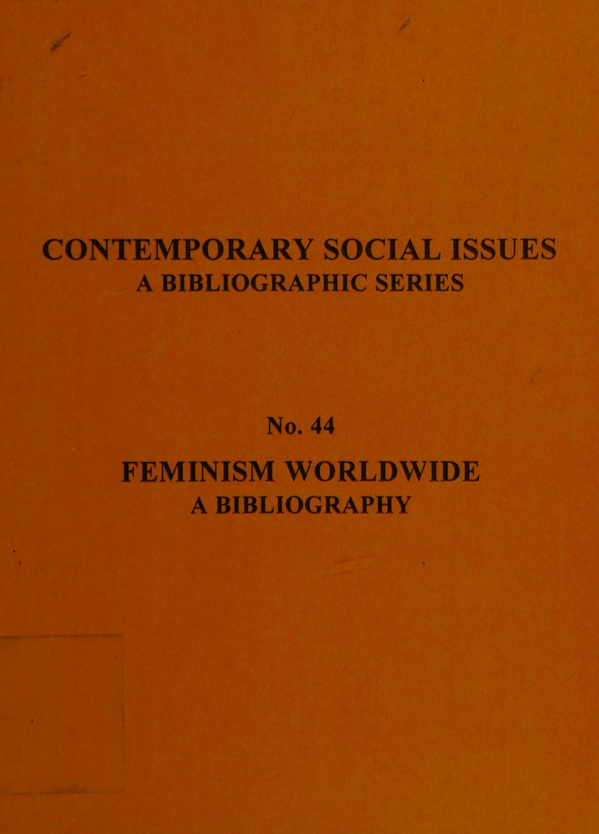 Feminism Worldwide, No. 44: A Bibliography