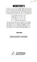 Webster'S Crossword Puzzle Dictionary