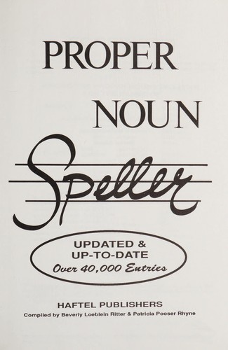 Proper Noun Speller