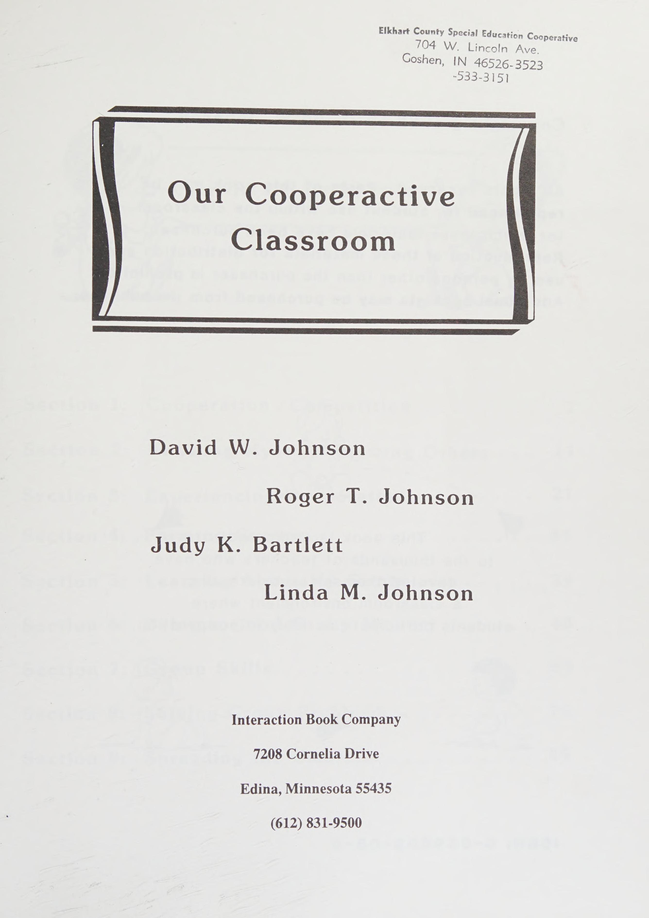 Our Cooperative Classroom Activities