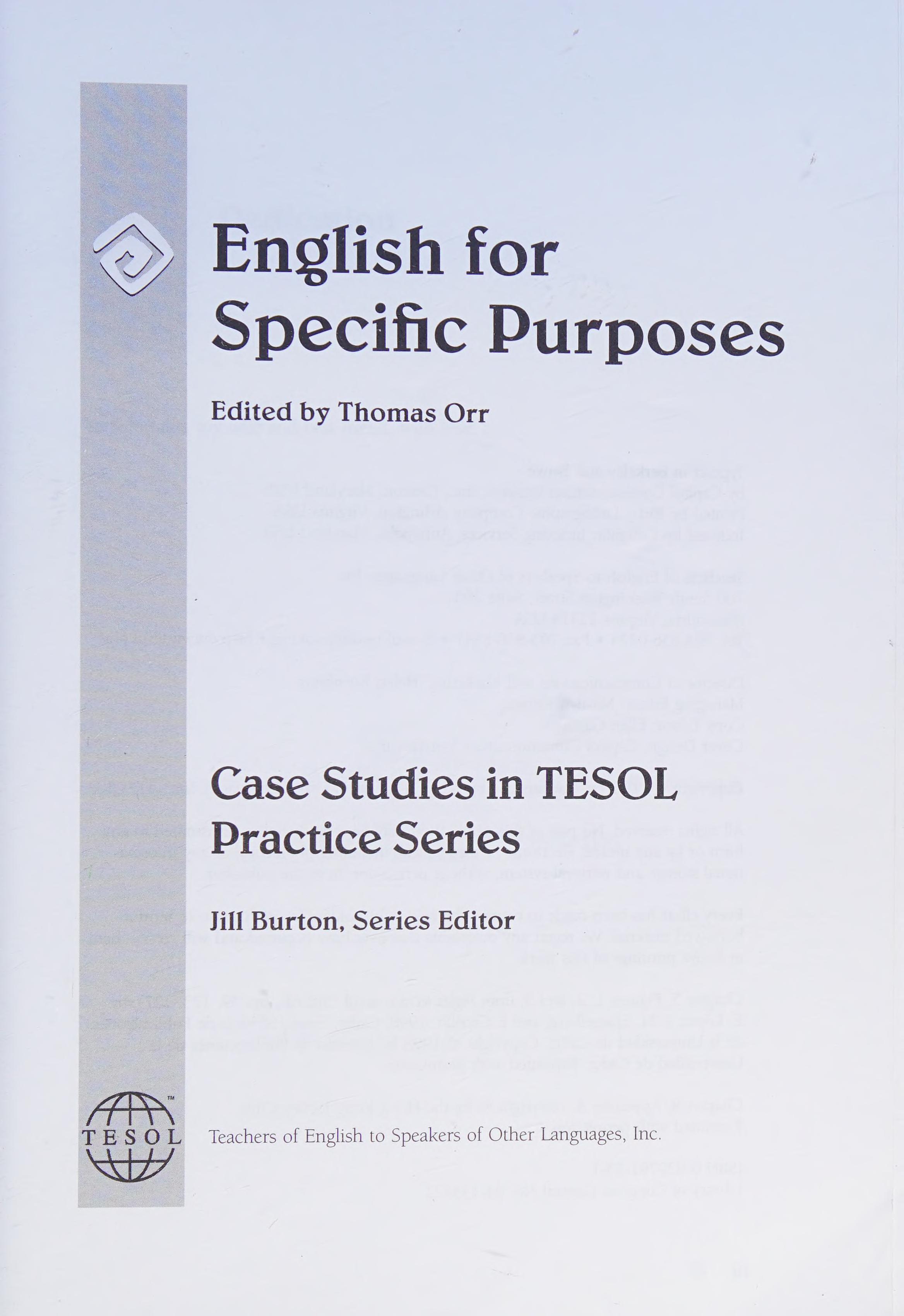 English For Specific Purposes
