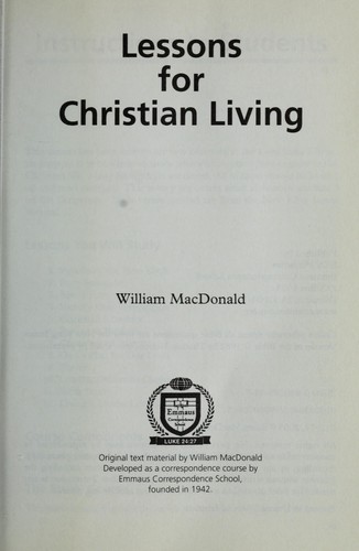 Lessons for Christian Living