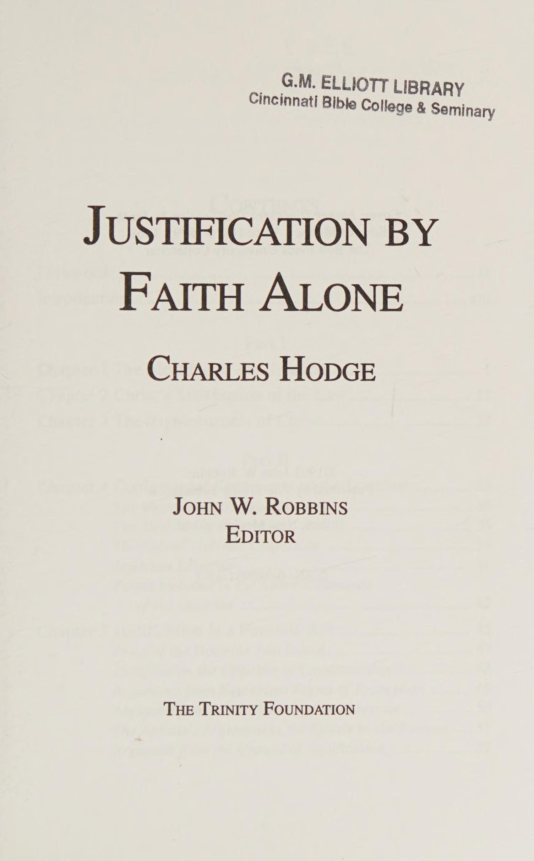 Justification by Faith Alone