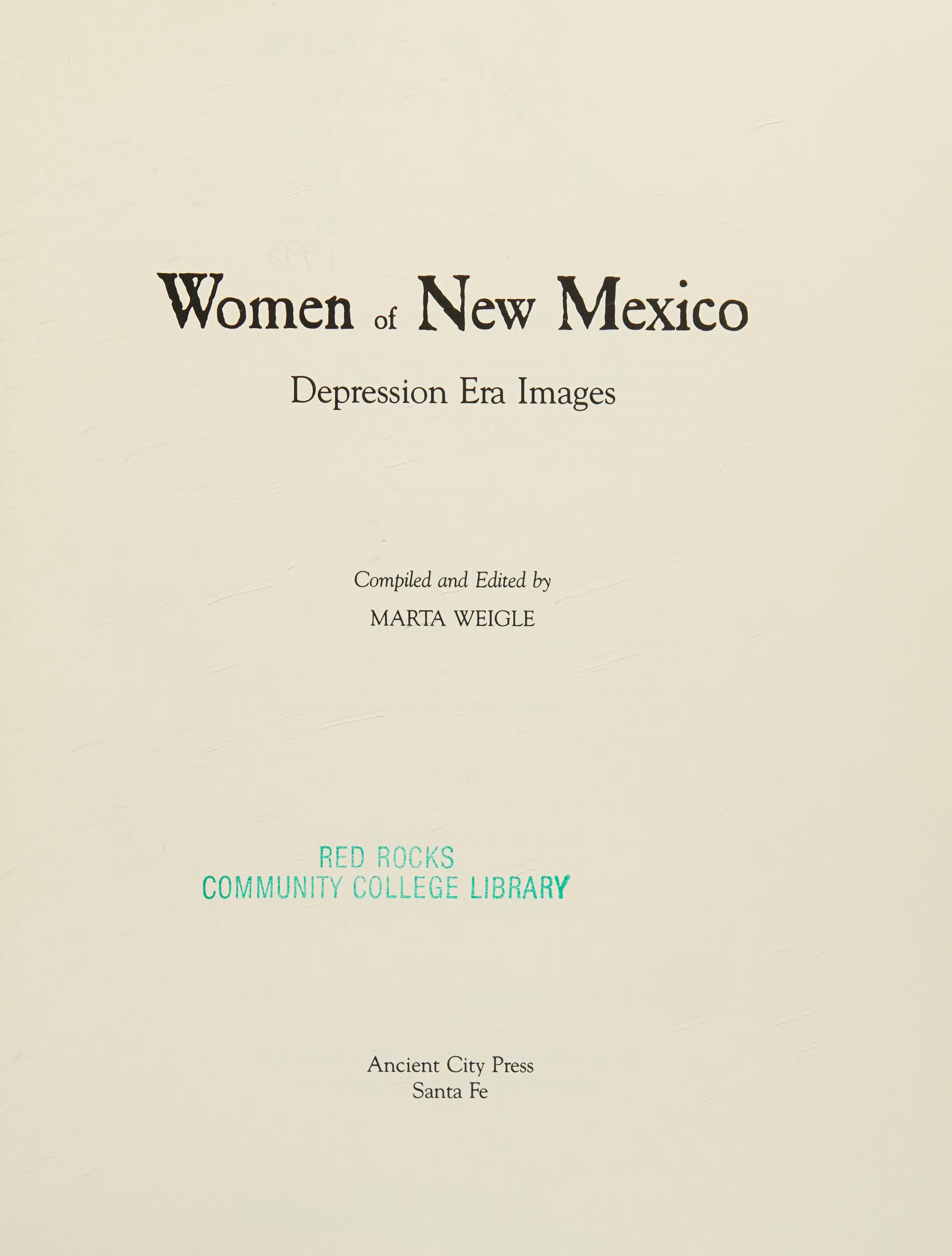 Women Of New Mexico: Depression Era Images